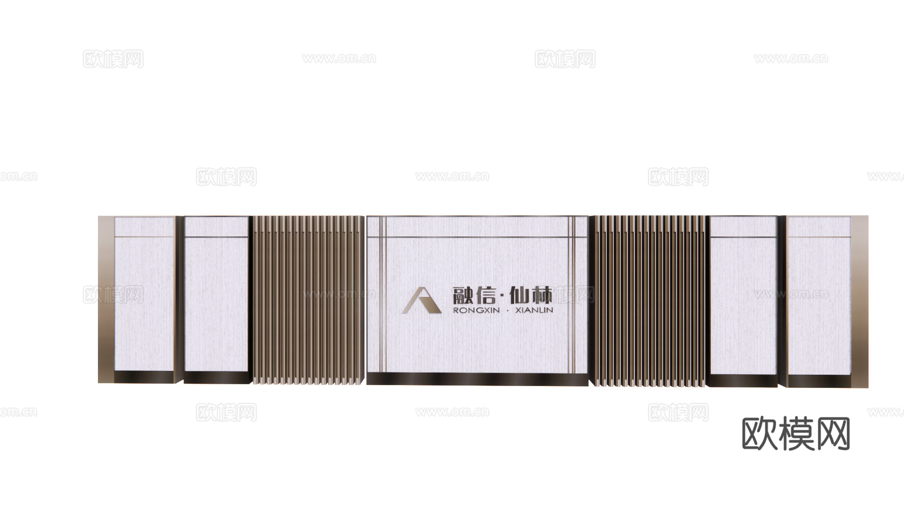 现代景墙围墙su模型下载