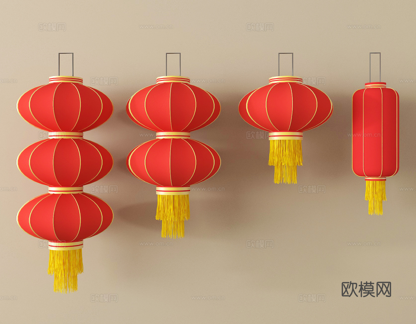 吊灯灯笼 节日氛围灯 装饰灯su模型