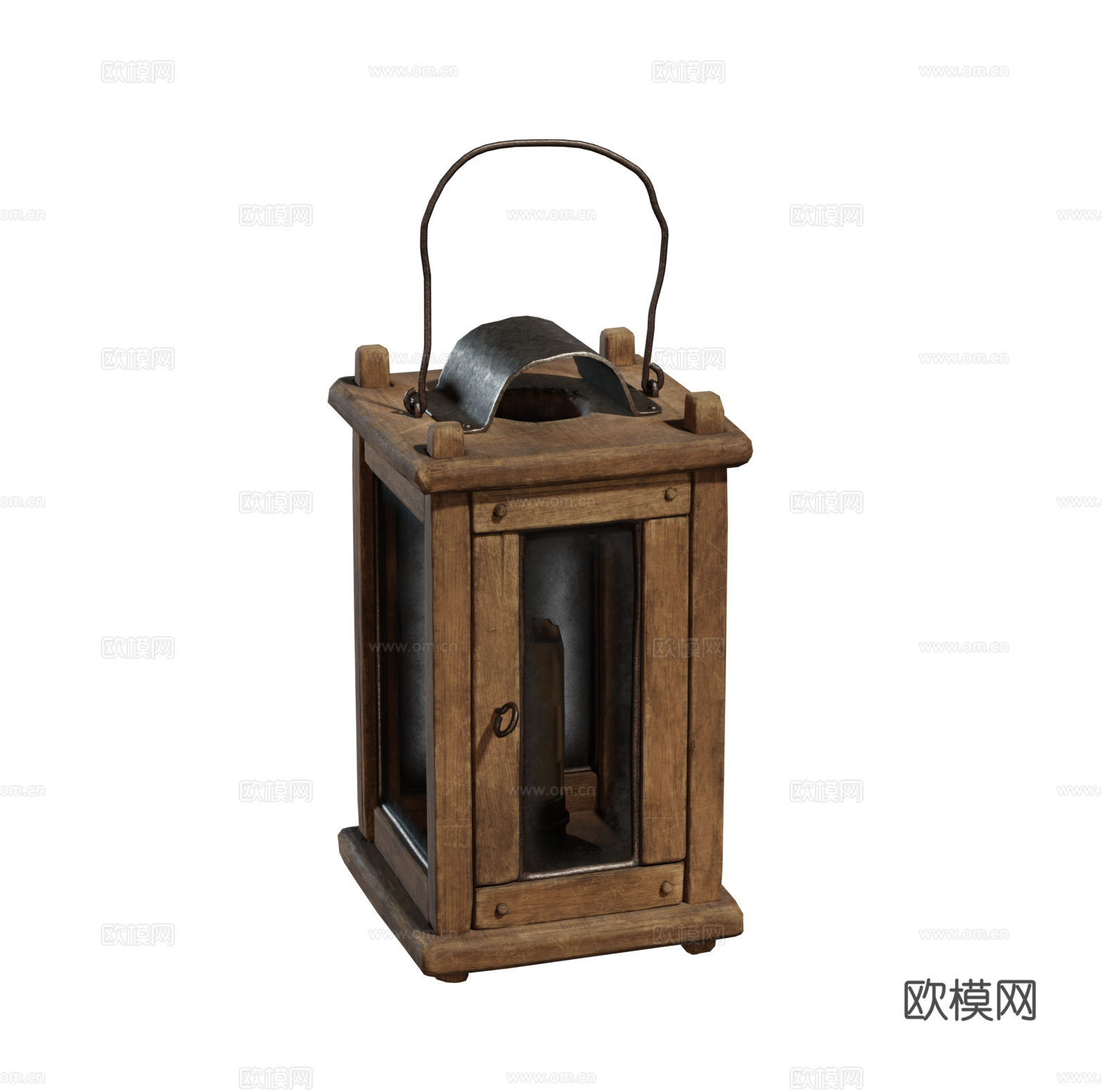 美式 欧式 法式复古手提灯 柚木手提灯 桌面装饰摆件氛围灯组3d模型