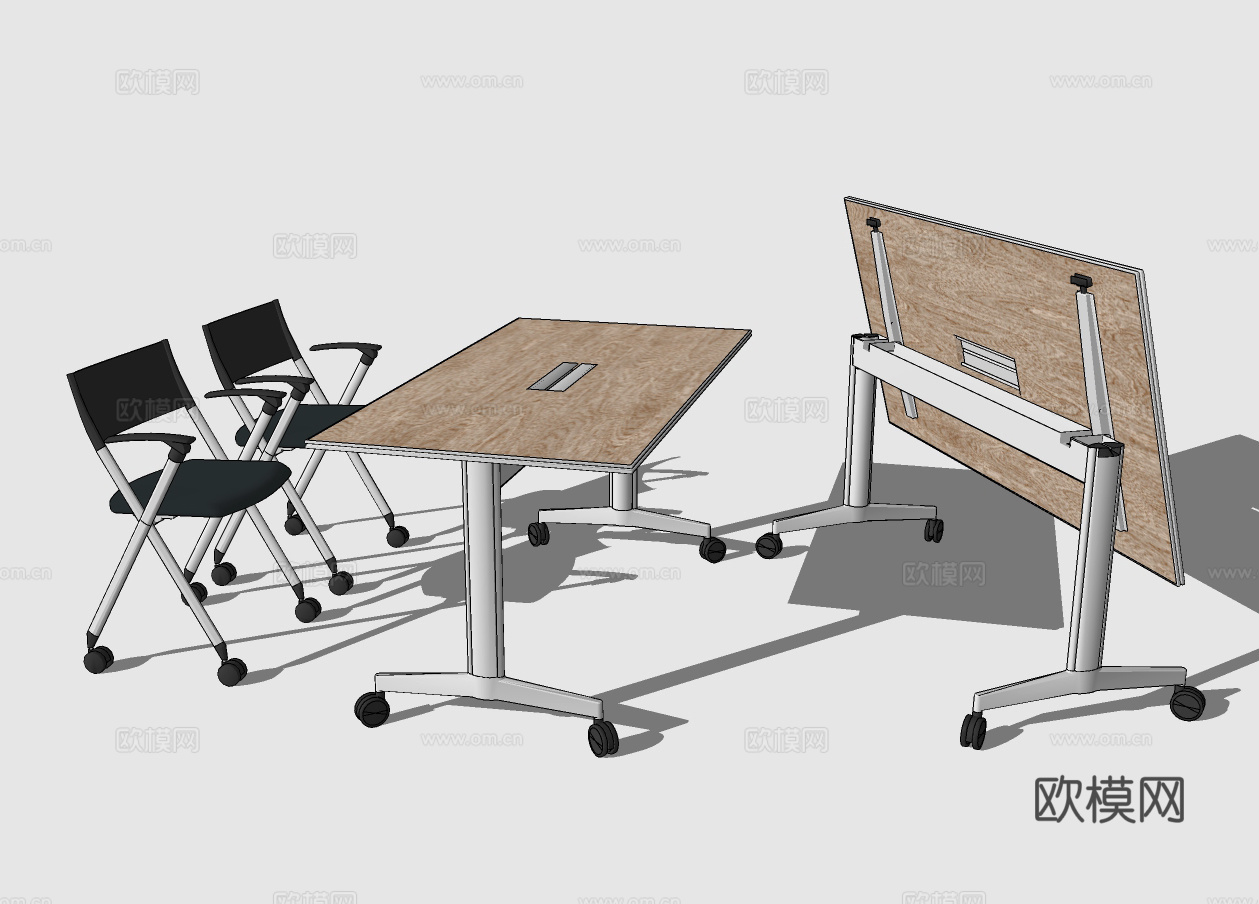 现代折叠会议桌椅su模型下载下载