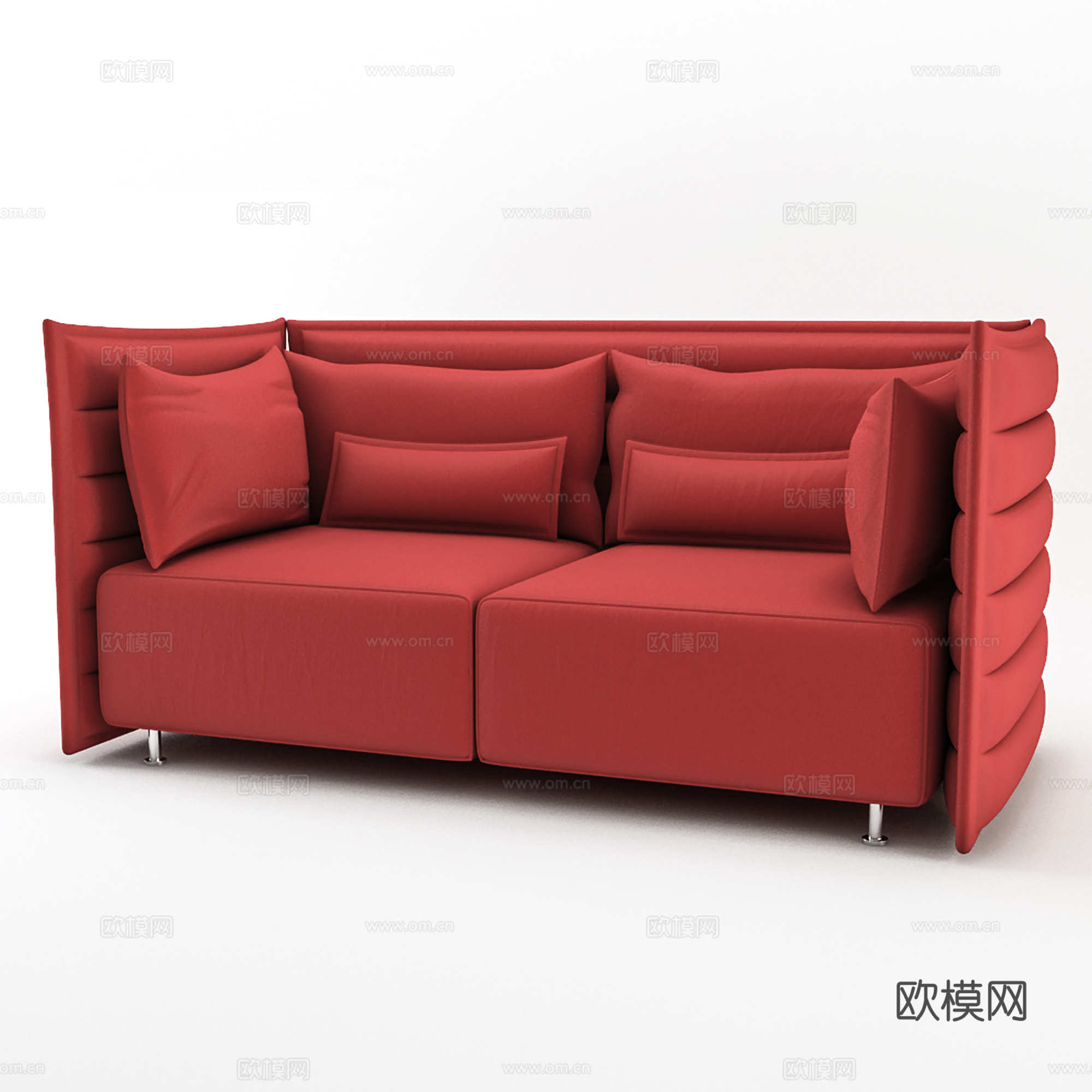 现代双人沙发 休闲沙发 布艺沙发3d模型