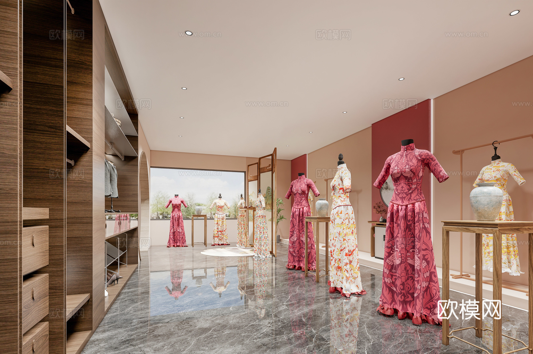 现代婚纱服饰店su模型下载