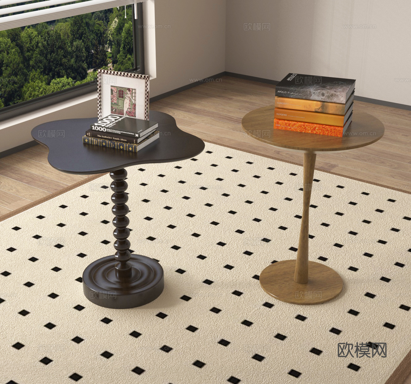 边几 圆几3d模型