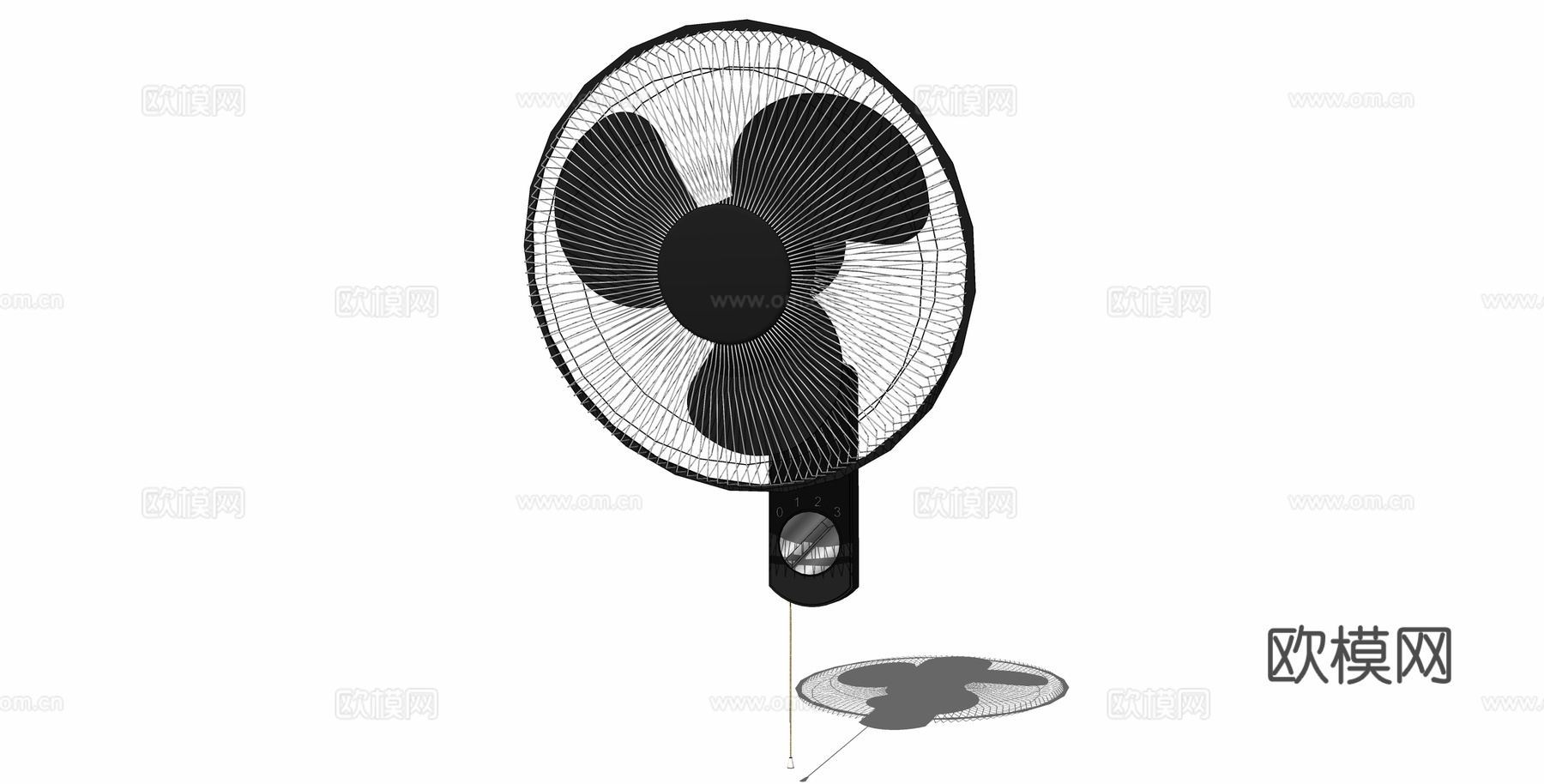 现代风扇su模型下载