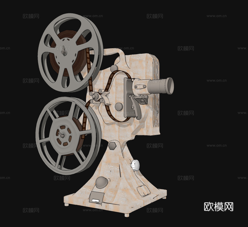 工业风老式胶片放映机su模型下载
