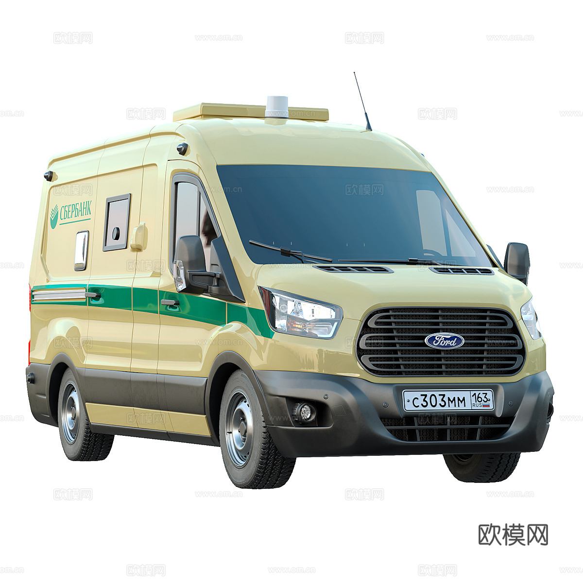 福特 小货车 快递车3d模型