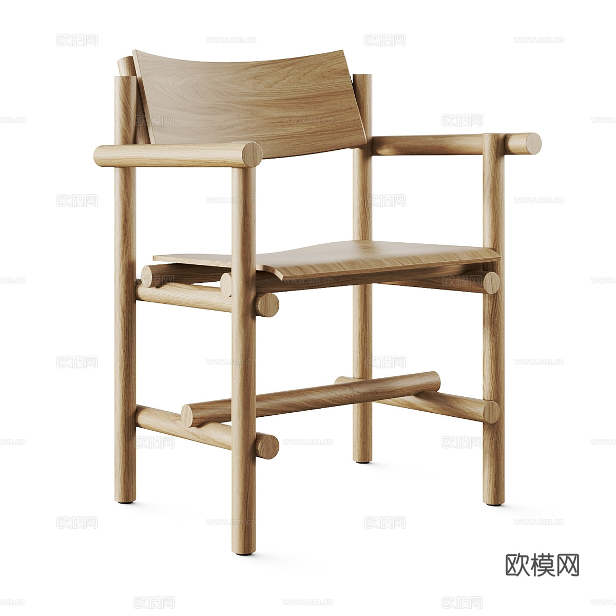 新中式木质椅子3d模型