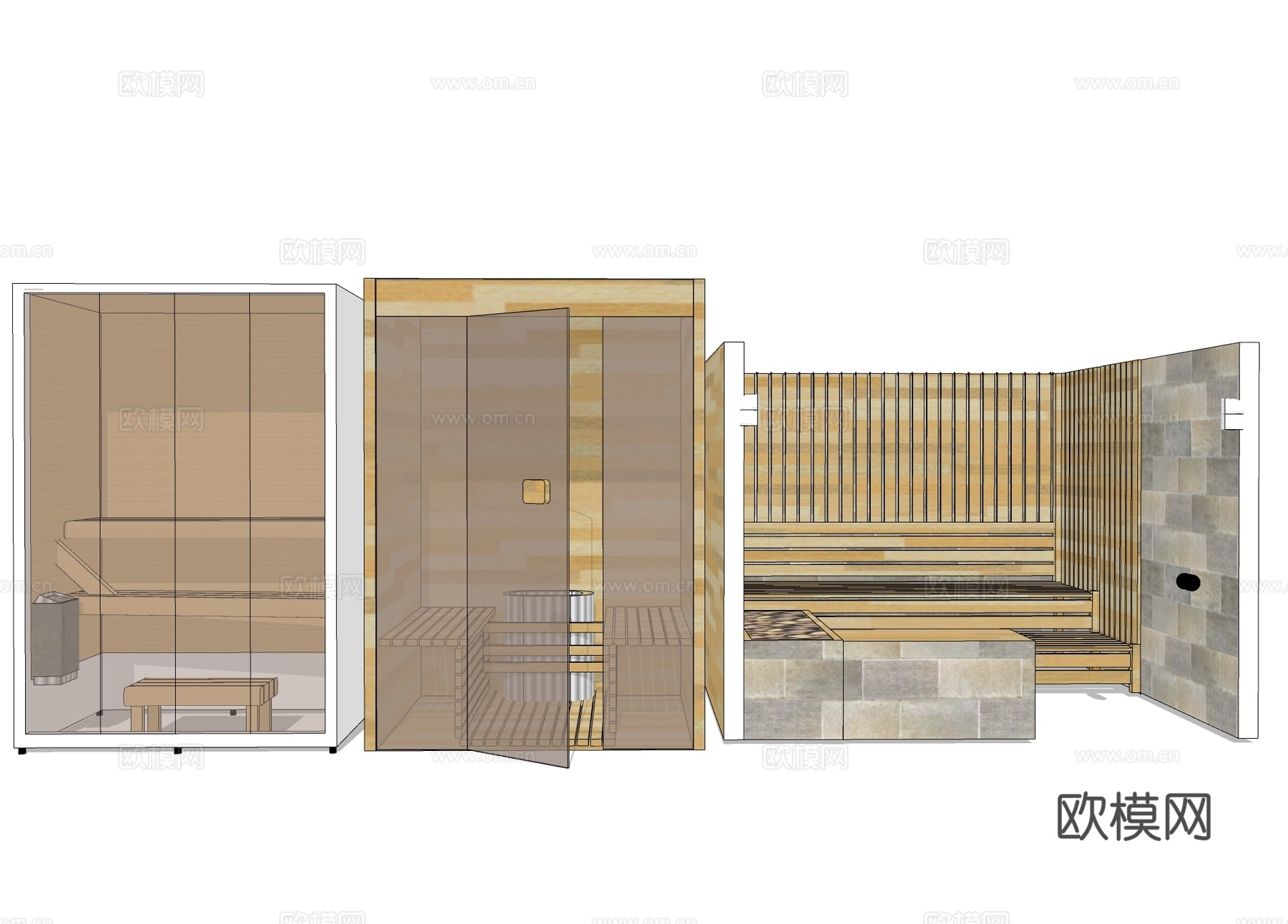 桑拿房 汗蒸房su模型下载下载