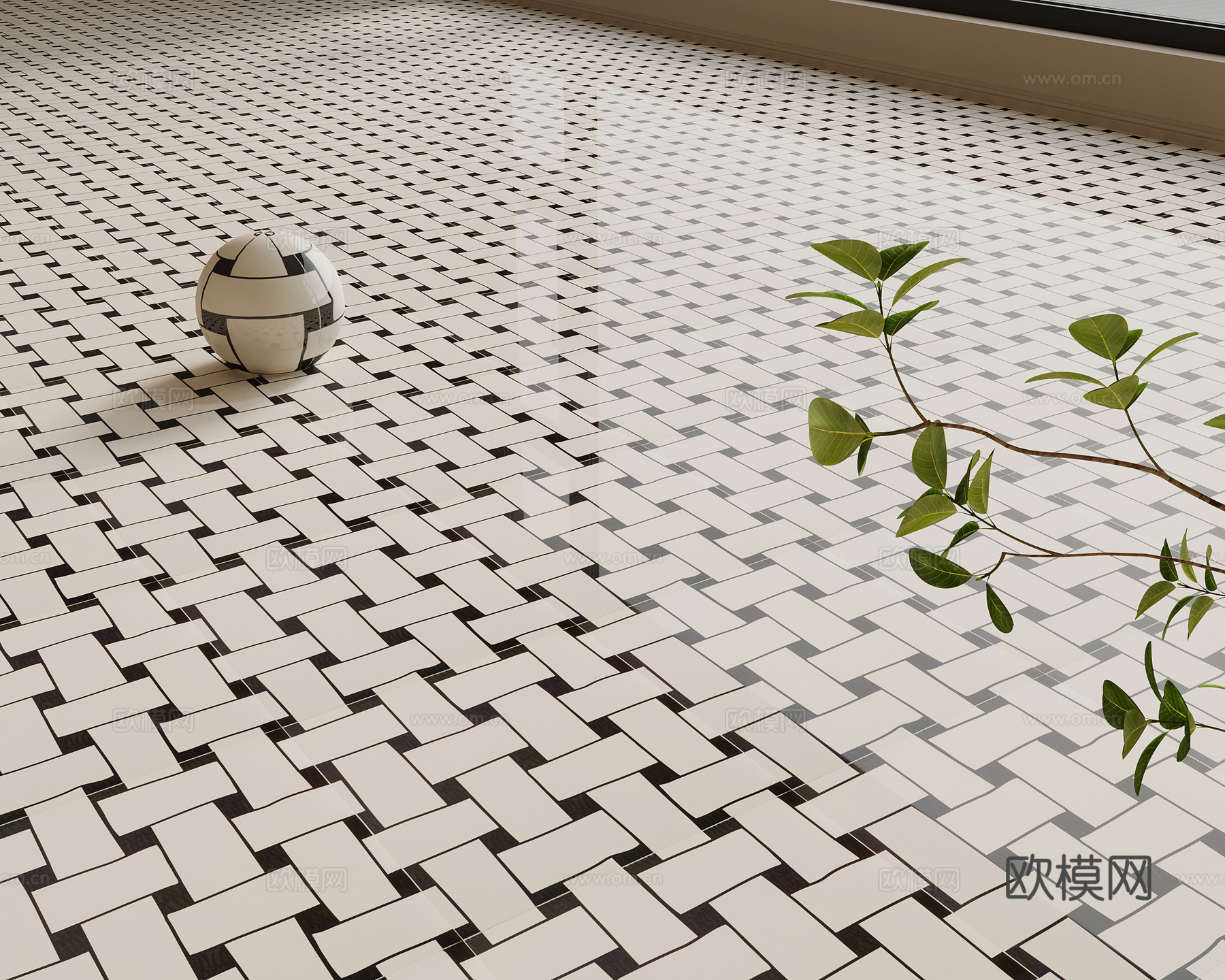 法式地砖 小花地砖3d模型