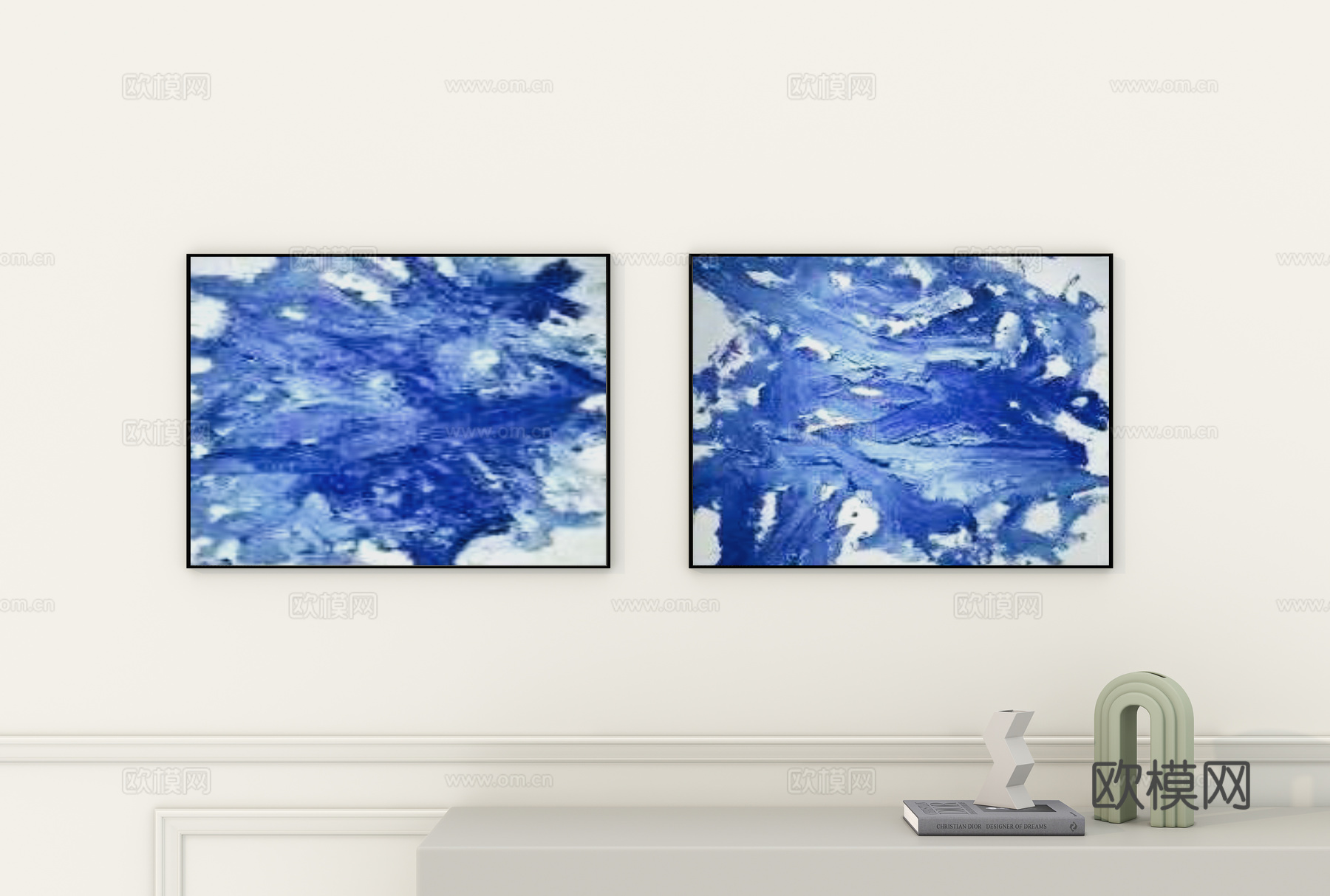 抽象装饰画 挂画 油画su模型下载