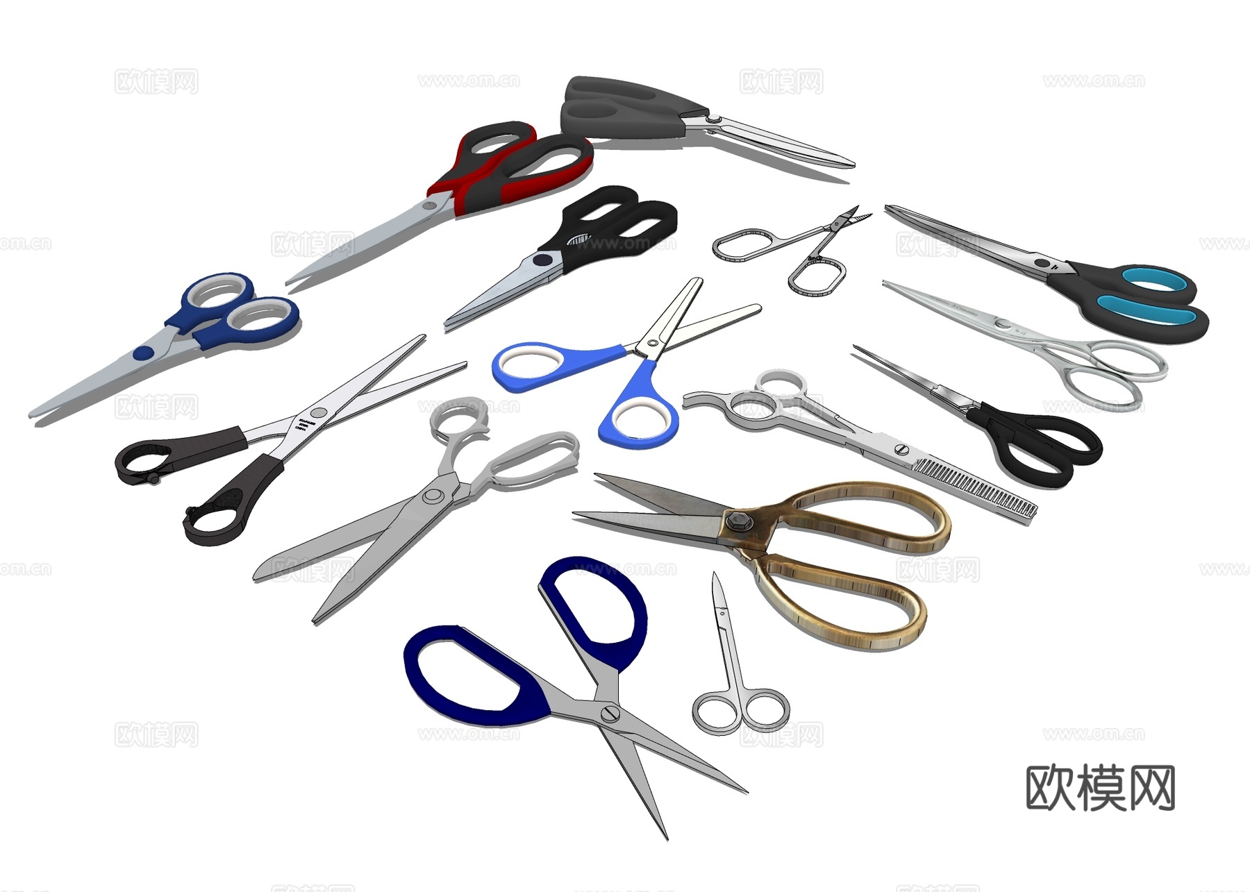 剪刀工具 文具su模型下载