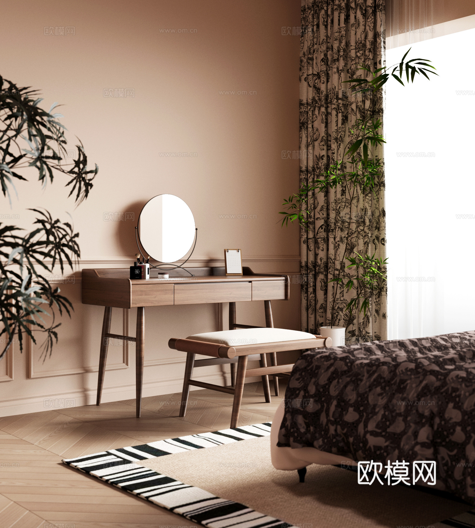 梳妆台 中古风梳妆台3d模型