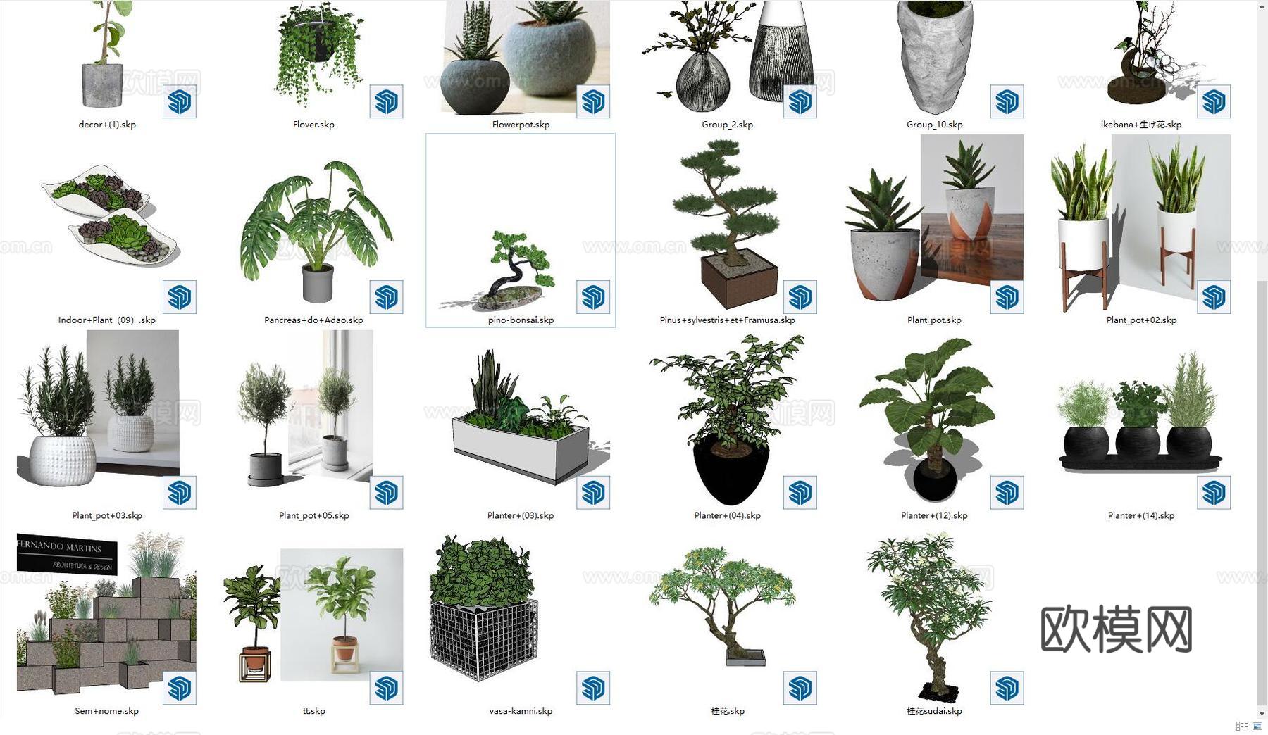盆栽 盆景 绿植su模型下载