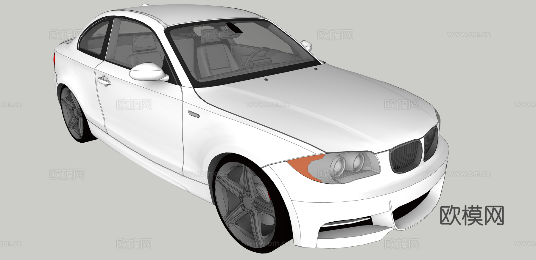 轿跑车 宝马1系 E82 135i 汽车su模型下载