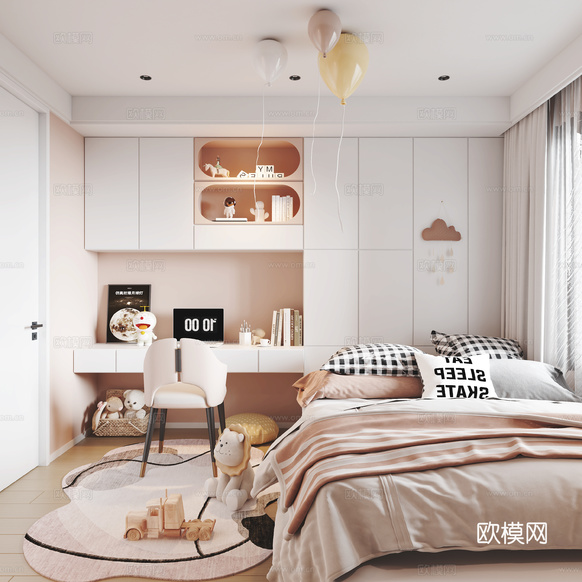 現(xiàn)代兒童房3d模型下載