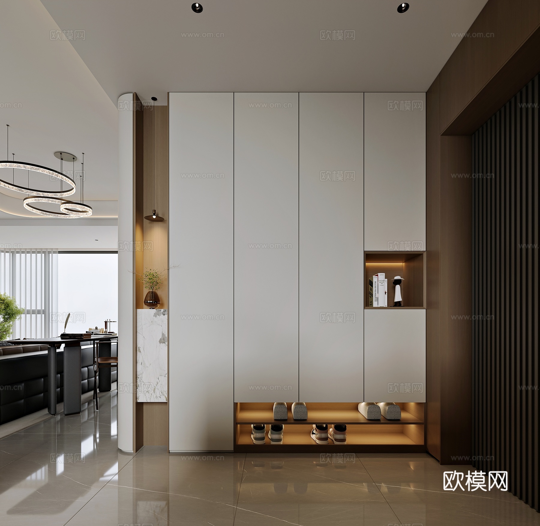 现代风格家居客厅 餐厅3d模型