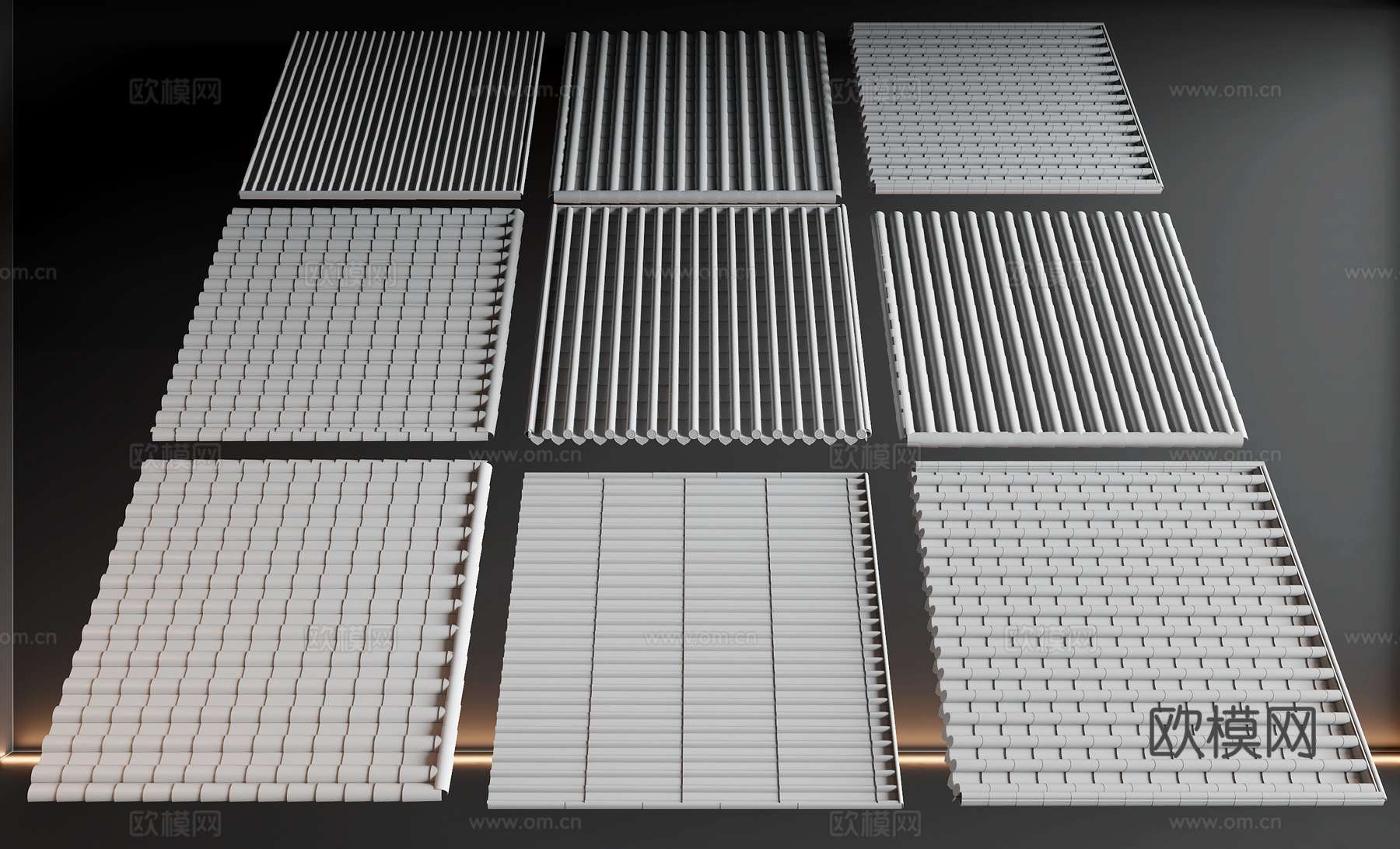 新中式屋檐瓦顶3d模型