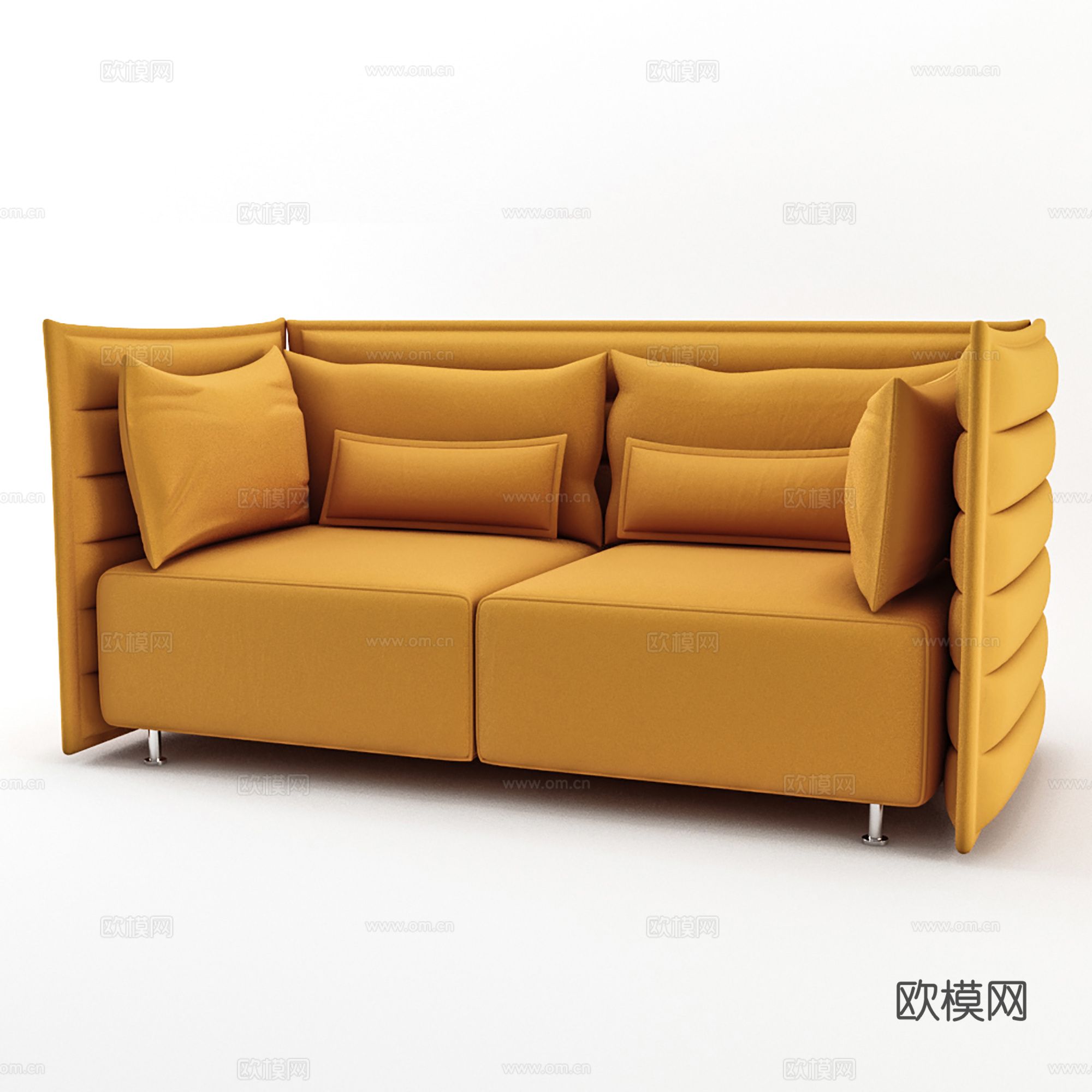 现代双人沙发 休闲沙发 布艺沙发3d模型