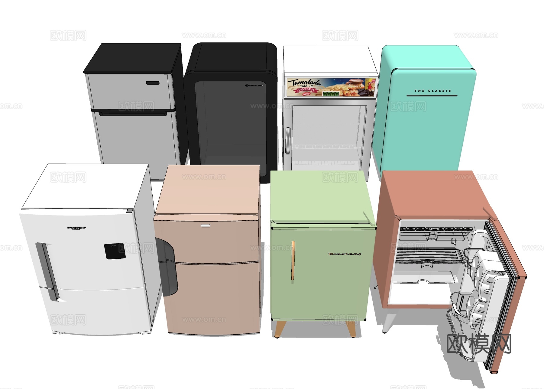家用电冰箱 迷你小冰箱su模型下载