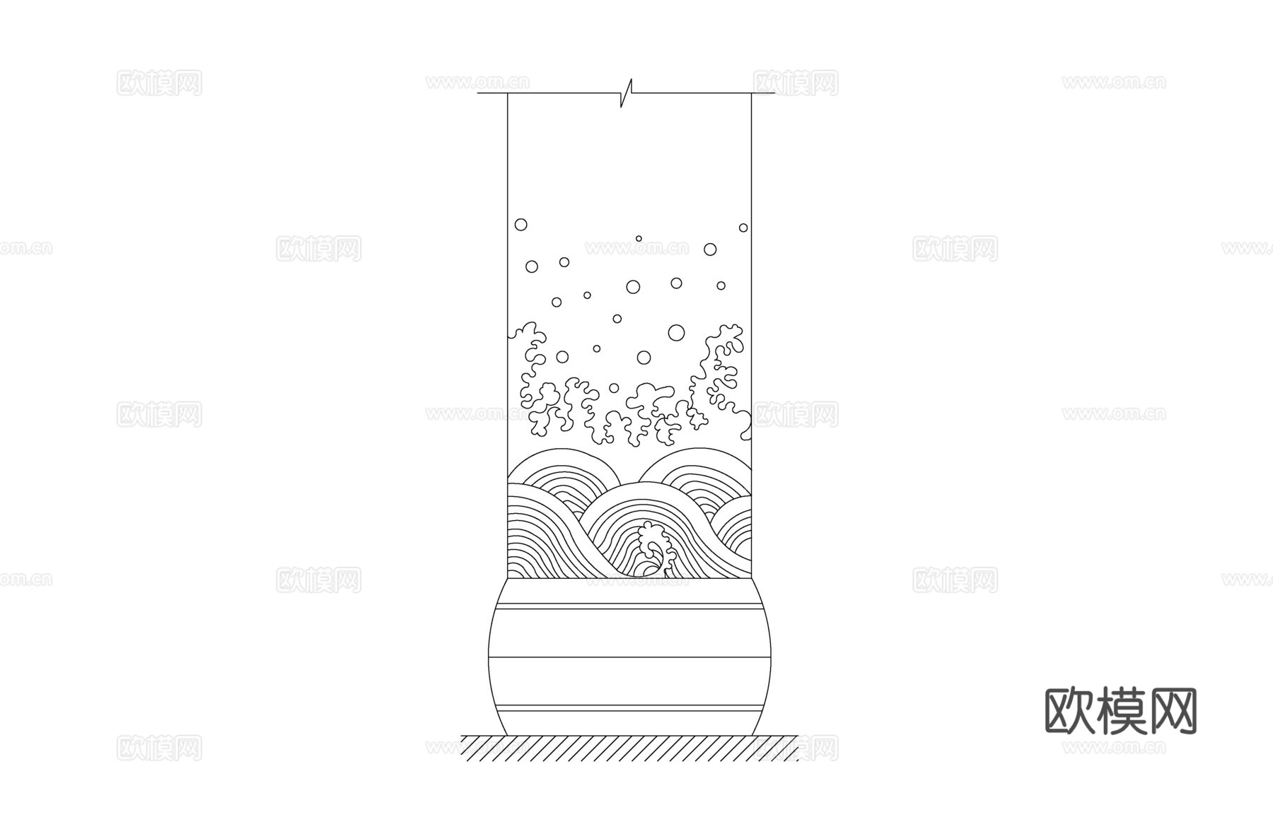 中式柱cad施工图