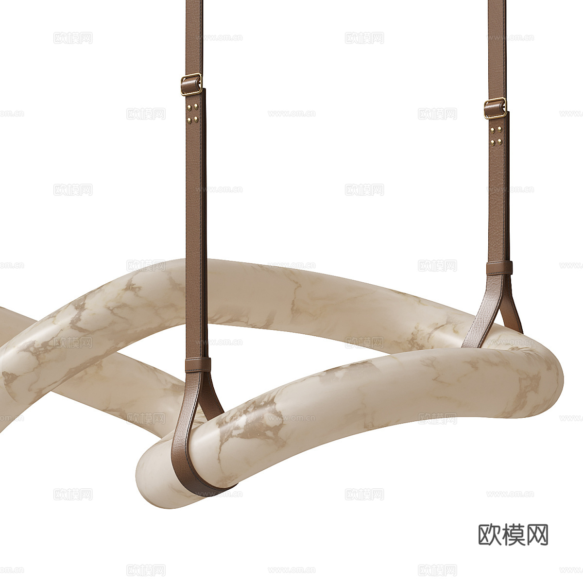现代意式轻奢透光石装饰吊灯3d模型