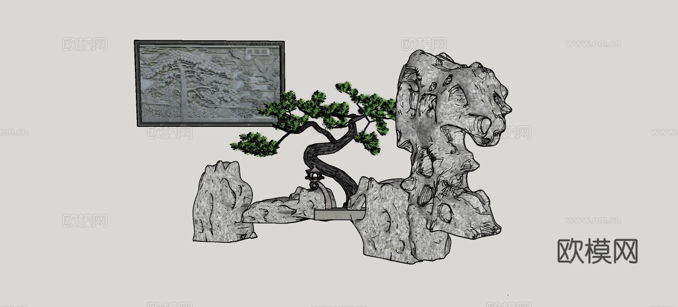 造型松 植物su模型下载