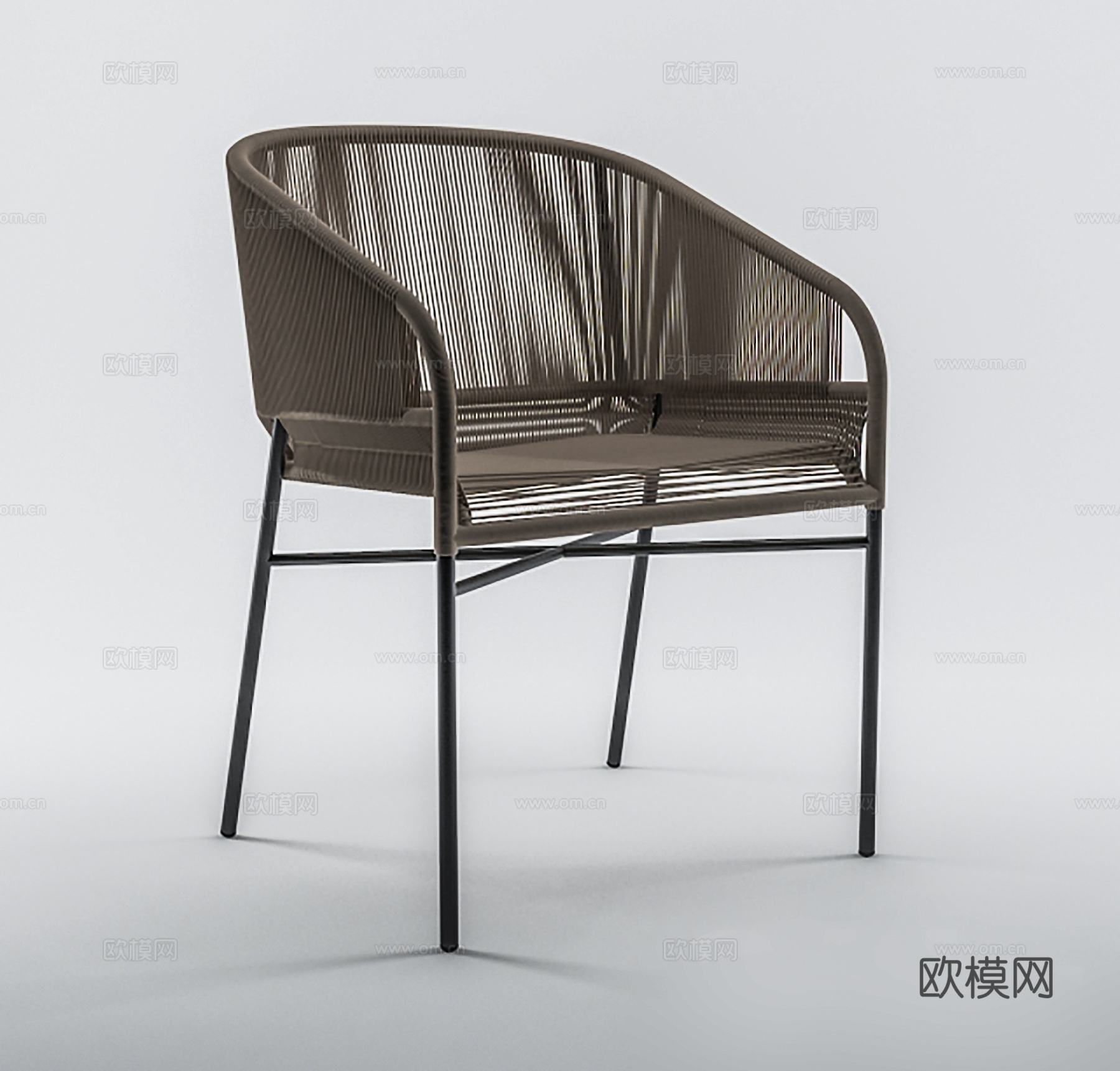 现代户外椅 藤编休闲椅 单椅3d模型