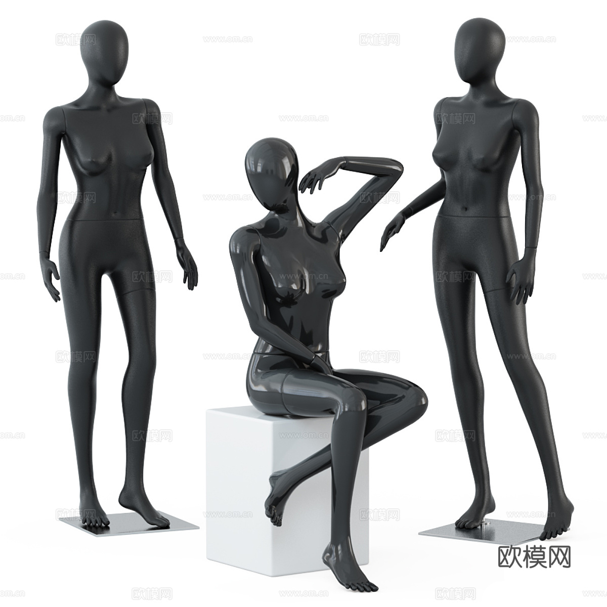 现代服装店人物模特3d模型