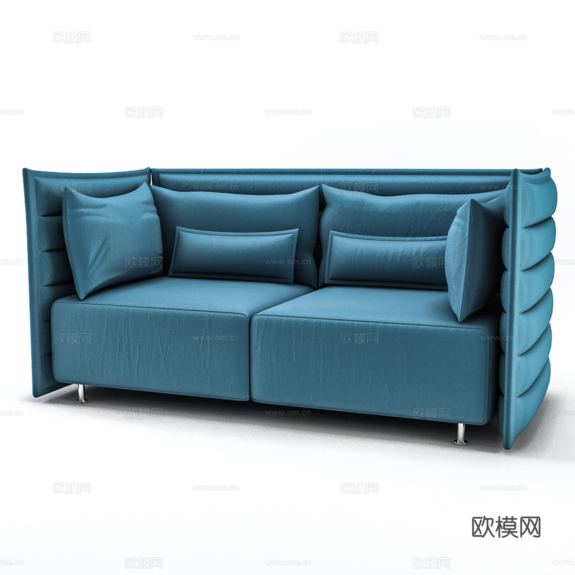 现代双人沙发 休闲沙发 布艺沙发3d模型