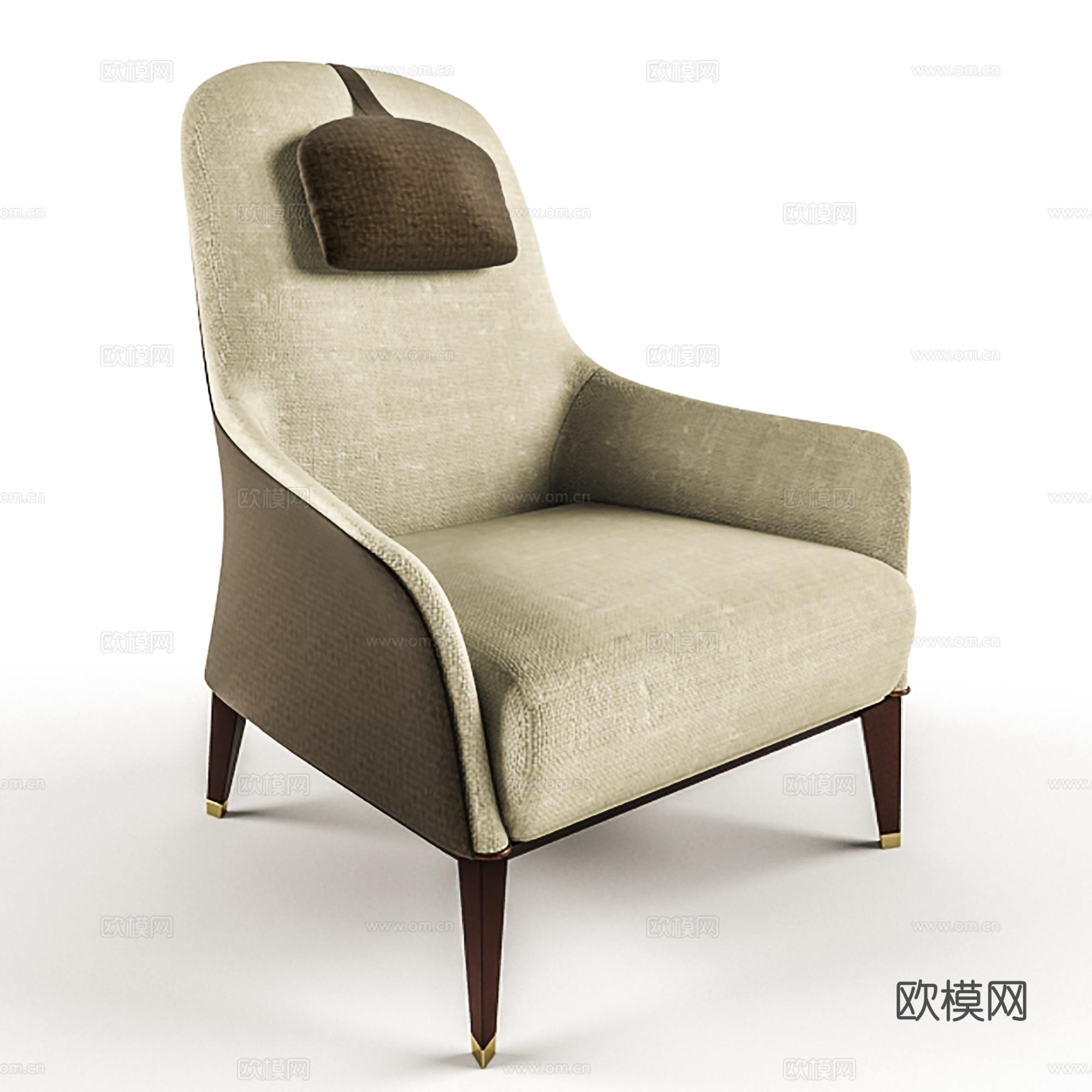 简欧单人沙发 布艺沙发 休闲沙发3d模型