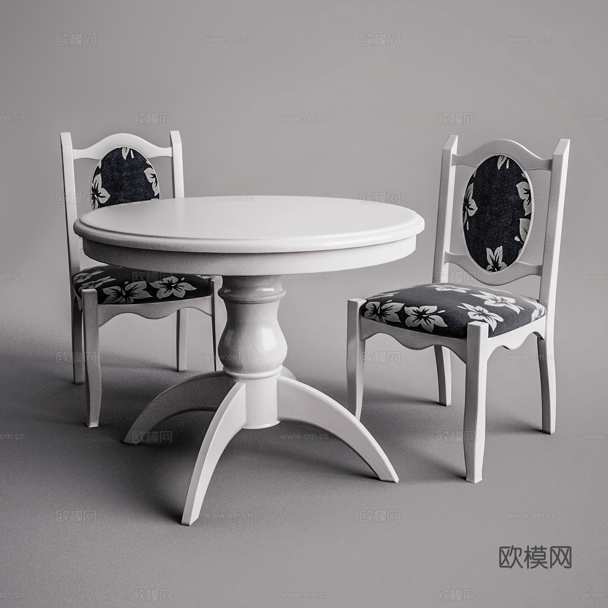 欧式休闲桌椅  餐桌椅组合  洽谈桌椅3d模型