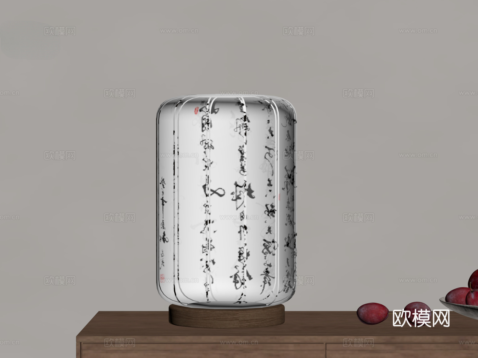 新中式台灯su模型