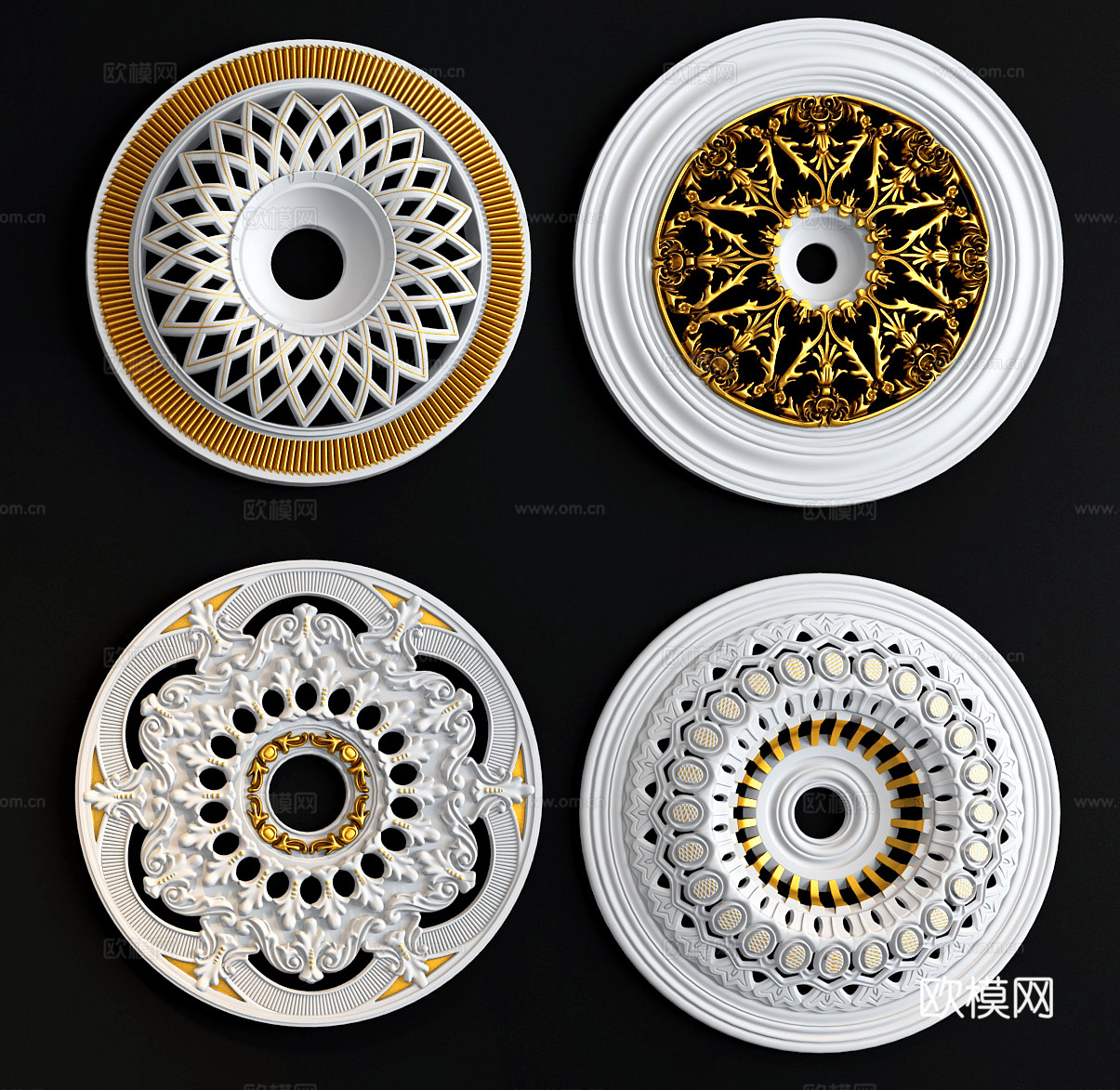 欧式花盘雕花石膏线3d模型