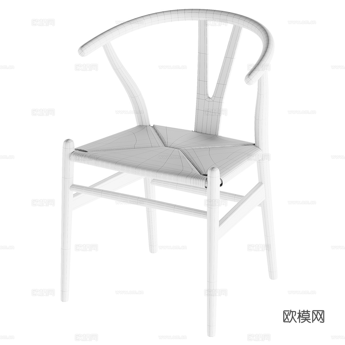 新中式木质单椅3d模型