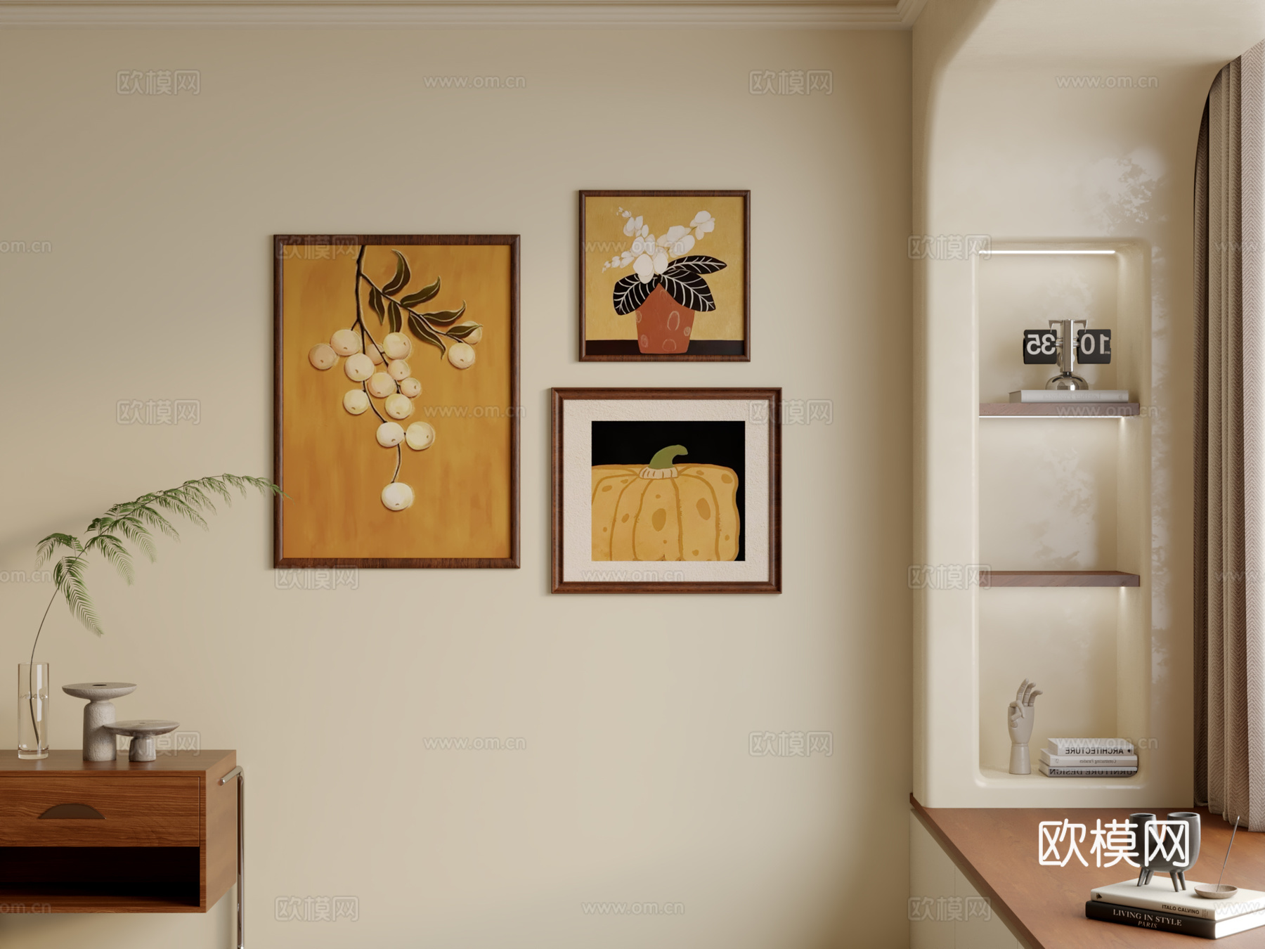 中古风复古挂画3d模型