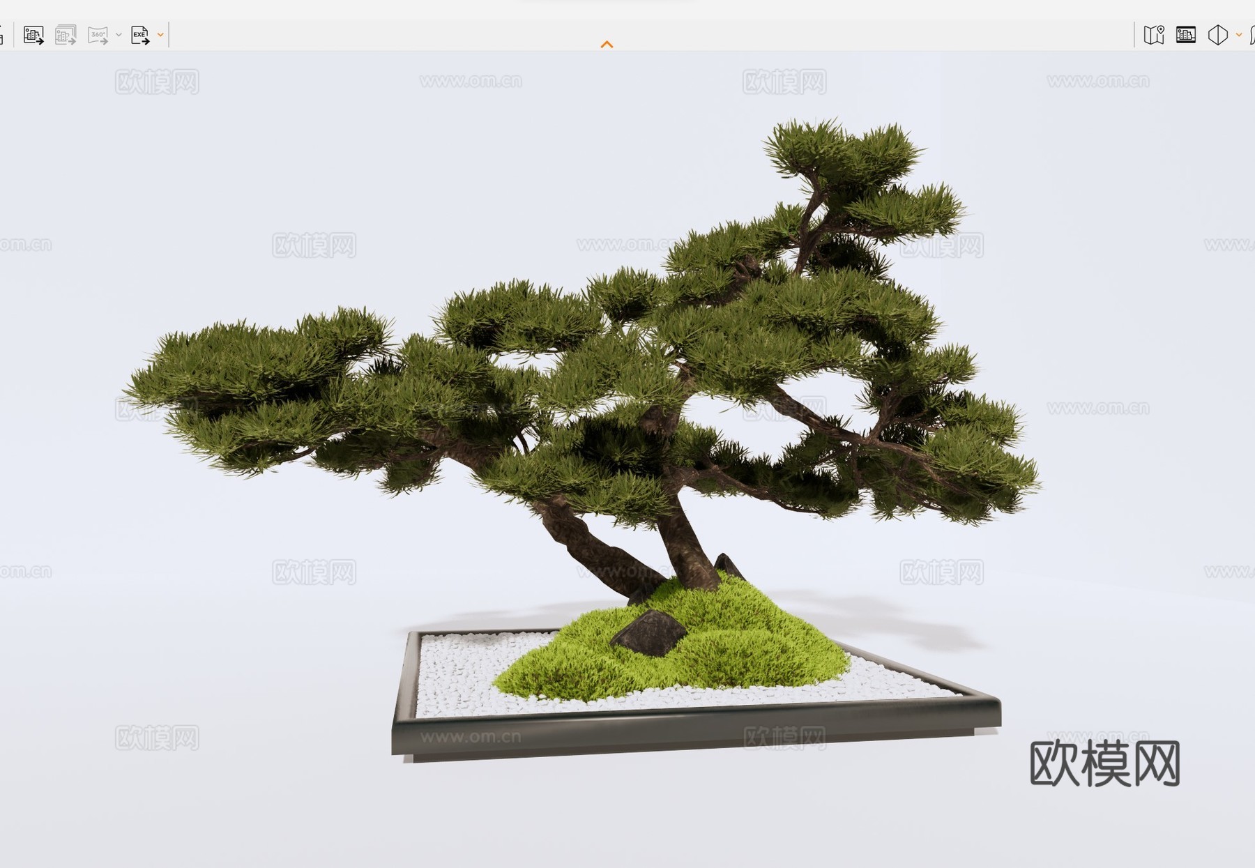 新中式盆景盆栽SU下载模型