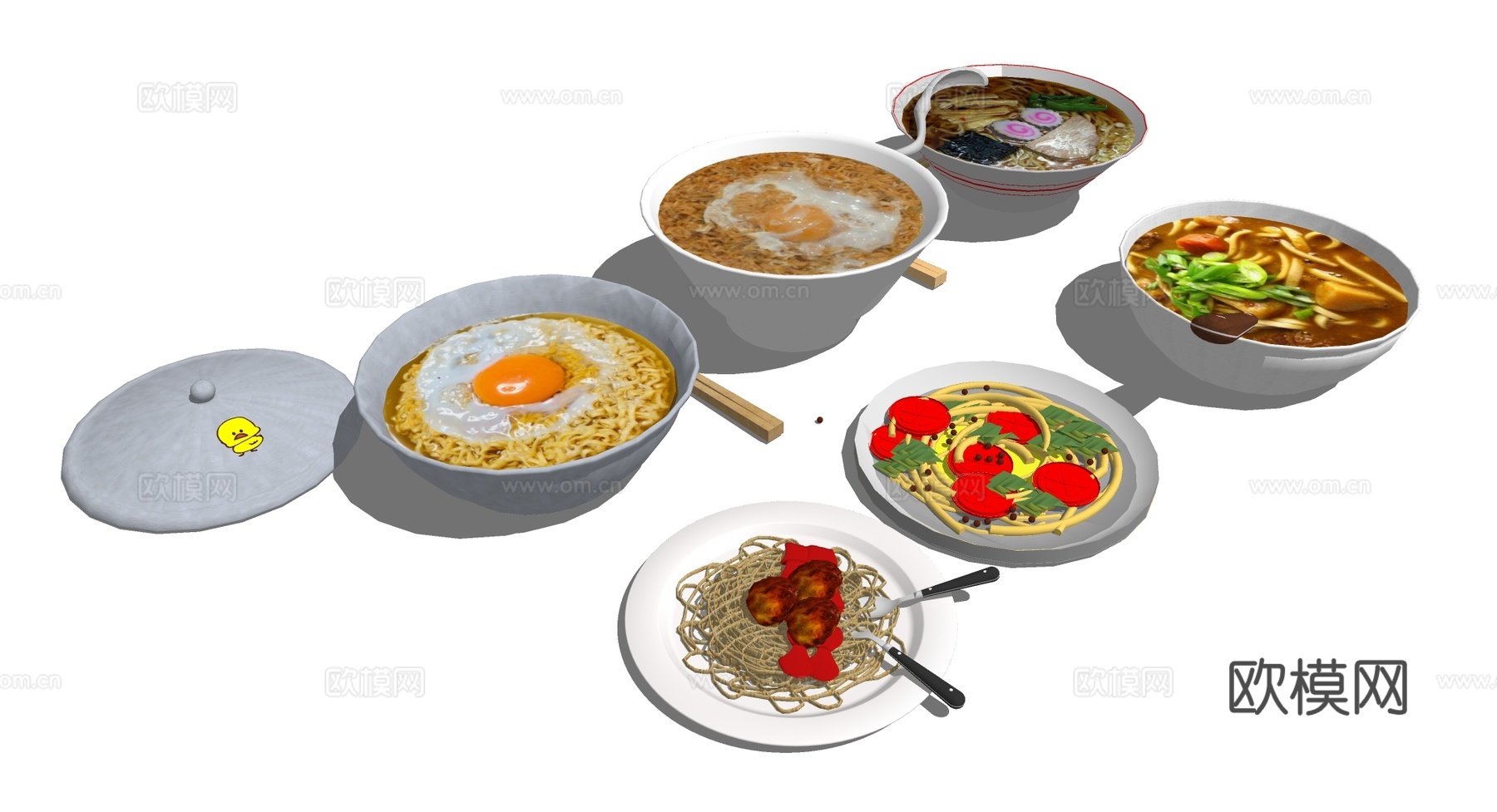 面食 面条 美食食物su模型下载