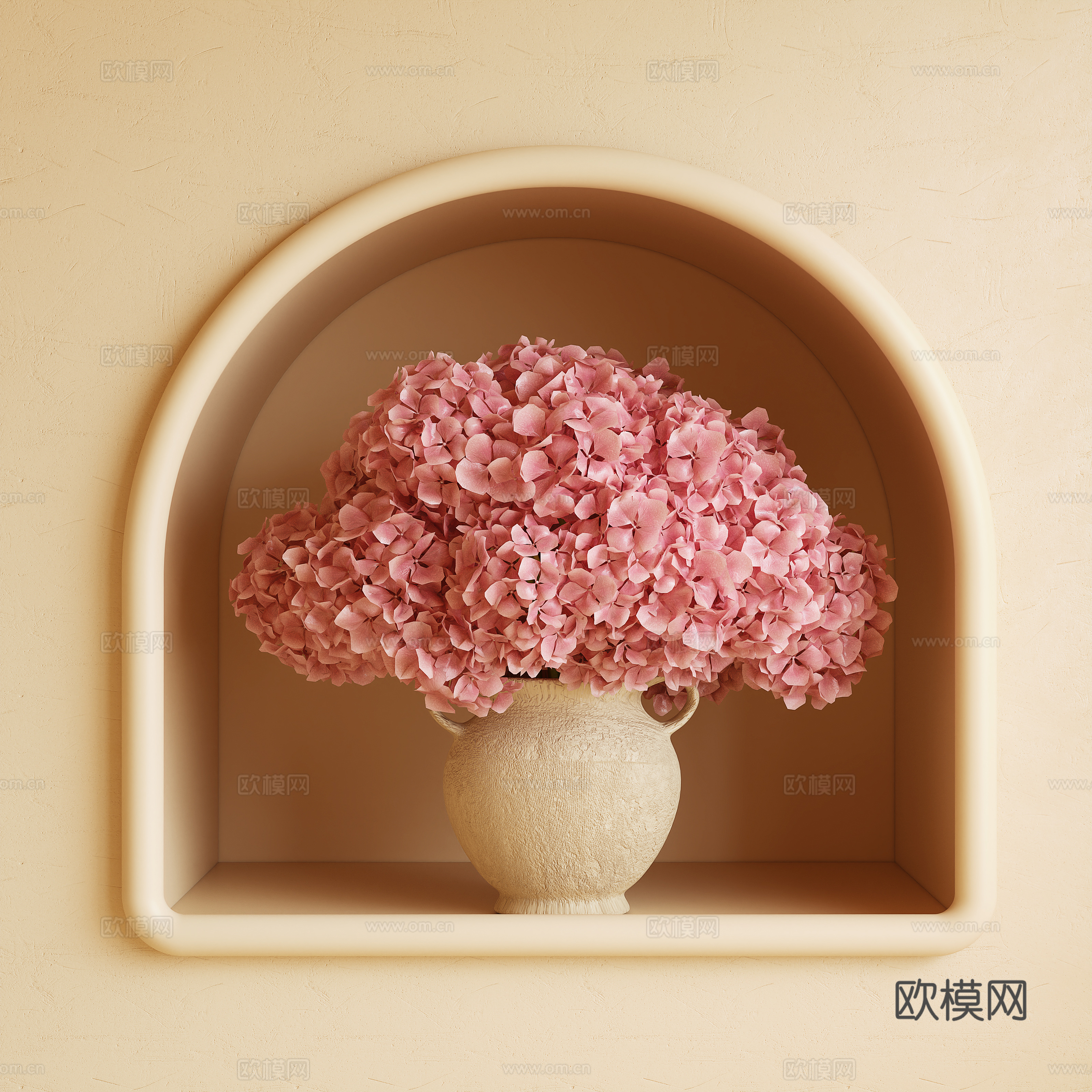 花卉 插花 绣球 摆件3d模型