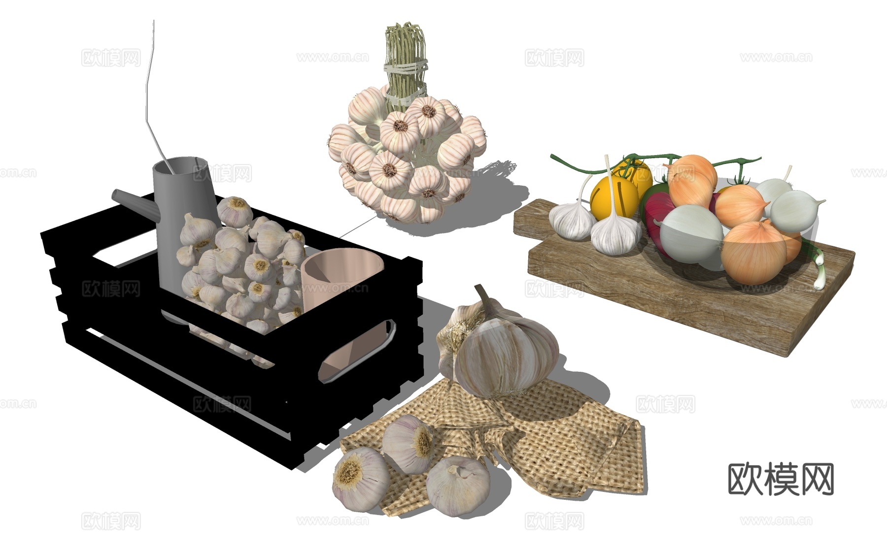 蒜瓣 大蒜su模型下载下载（渲染图2）