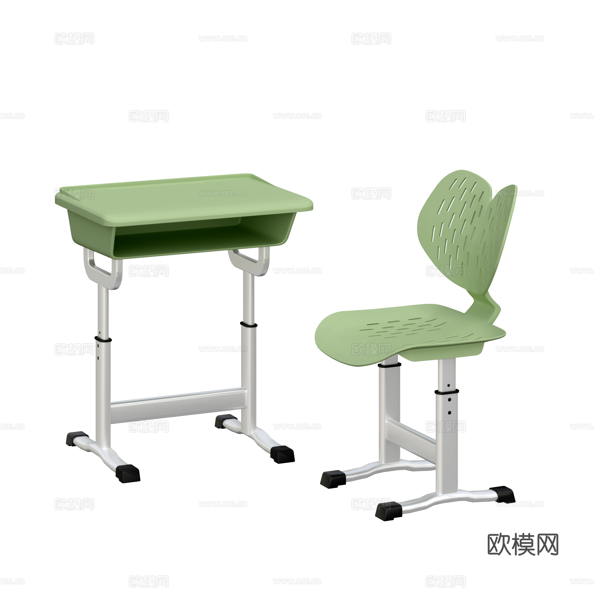 现代学生课桌椅3d模型