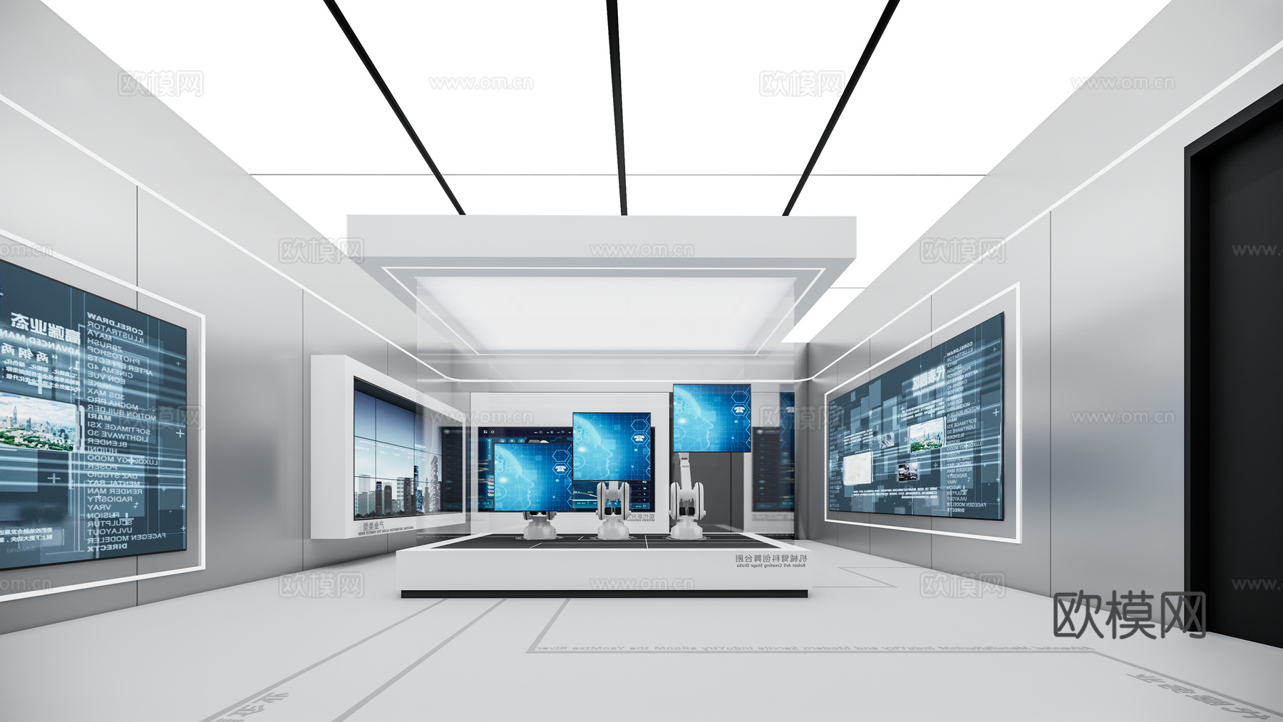 现代科技展厅su模型下载