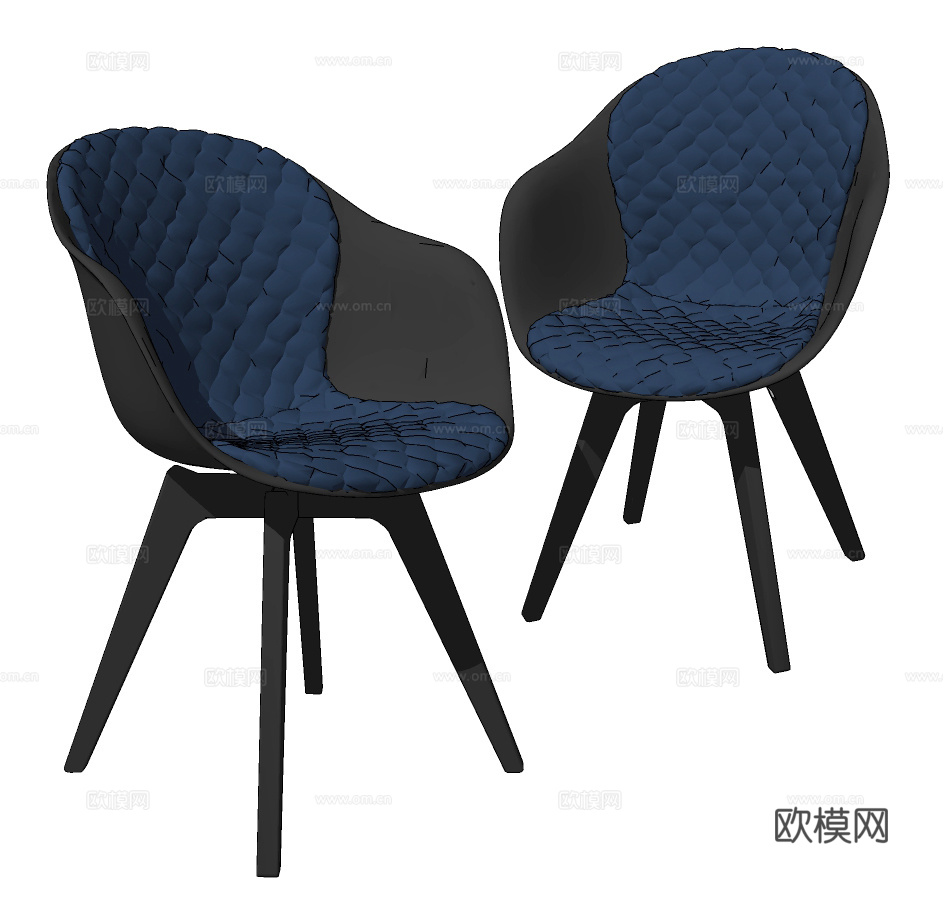 现代布艺休闲椅su模型下载