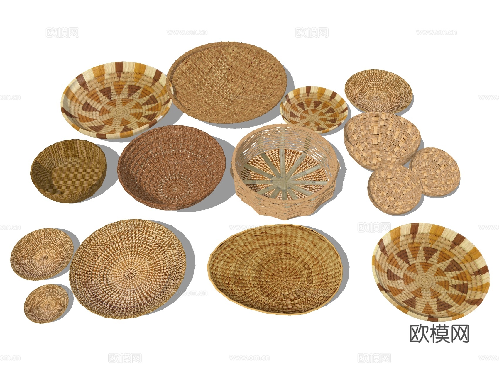 竹编小品 工艺品 竹架子su模型下载