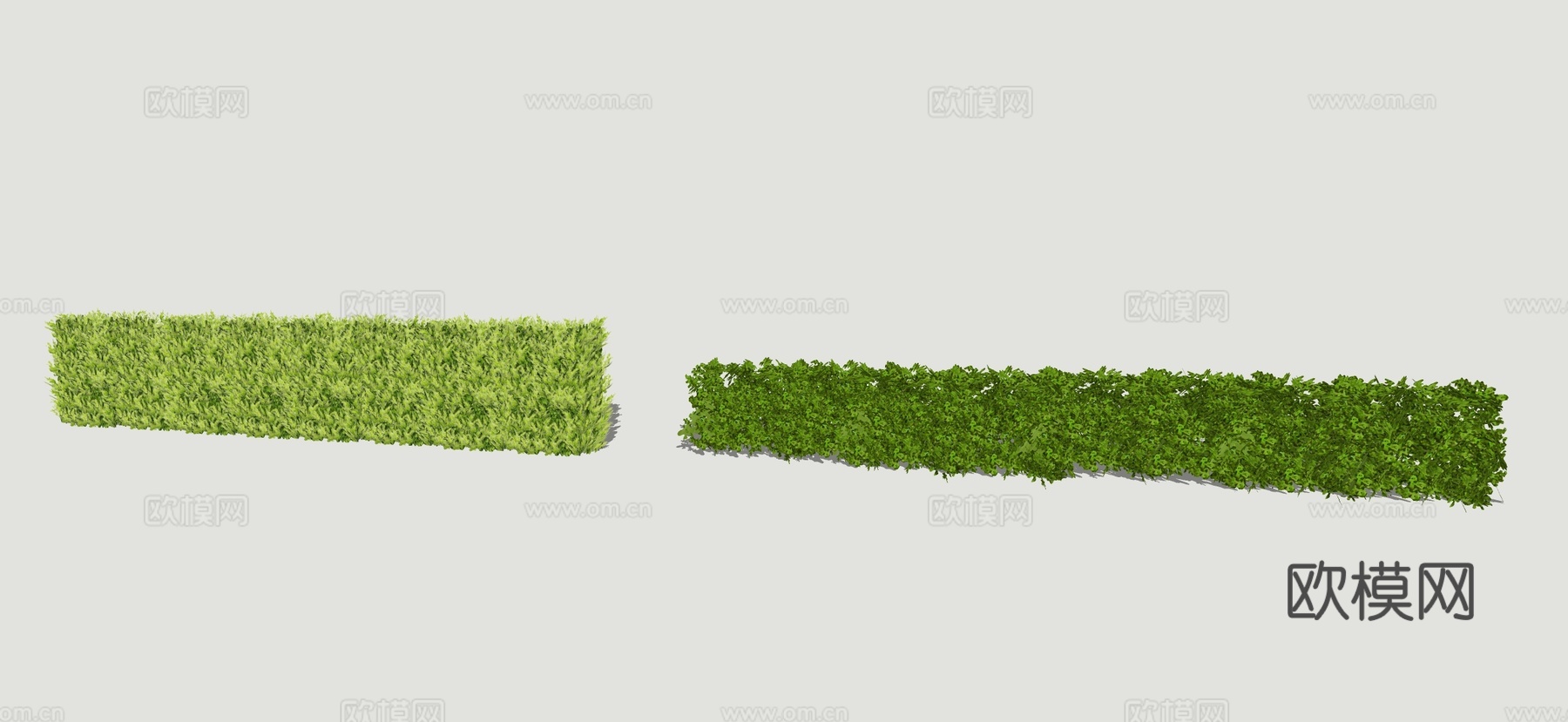 现代绿篱景墙 灌木su模型下载