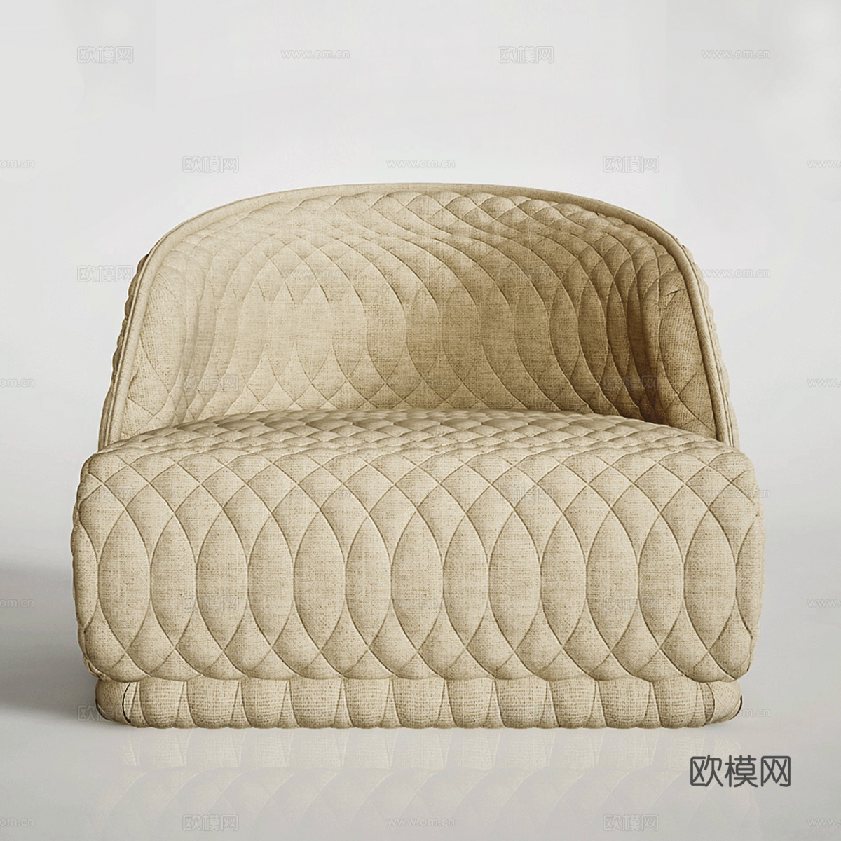简欧单人沙发 布艺沙发 休闲沙发3d模型