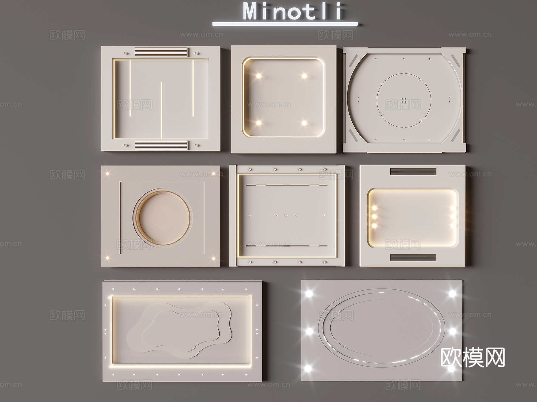 奶油风天花吊顶3d模型