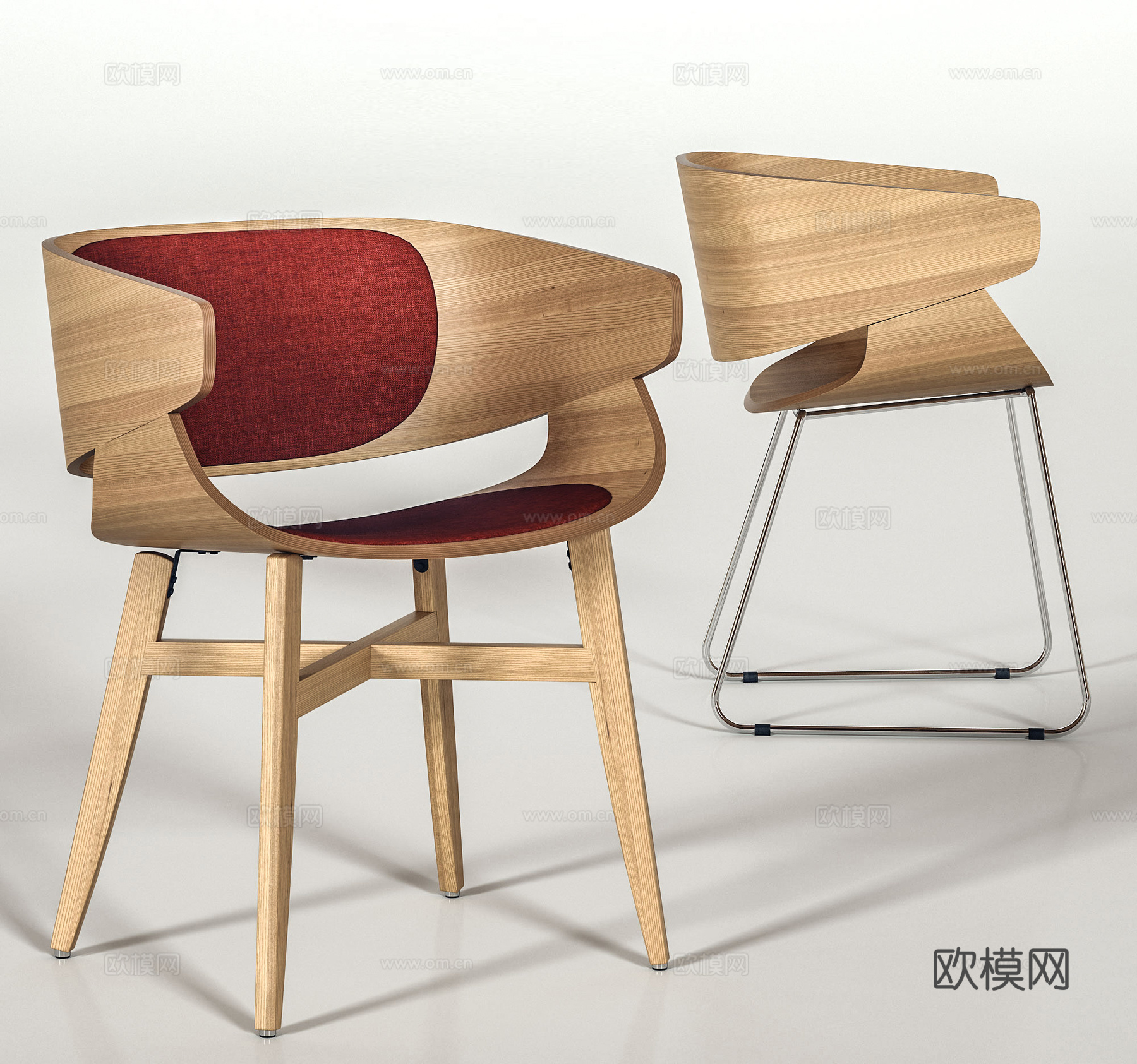 现代休闲椅 木椅 儿童餐椅3d模型