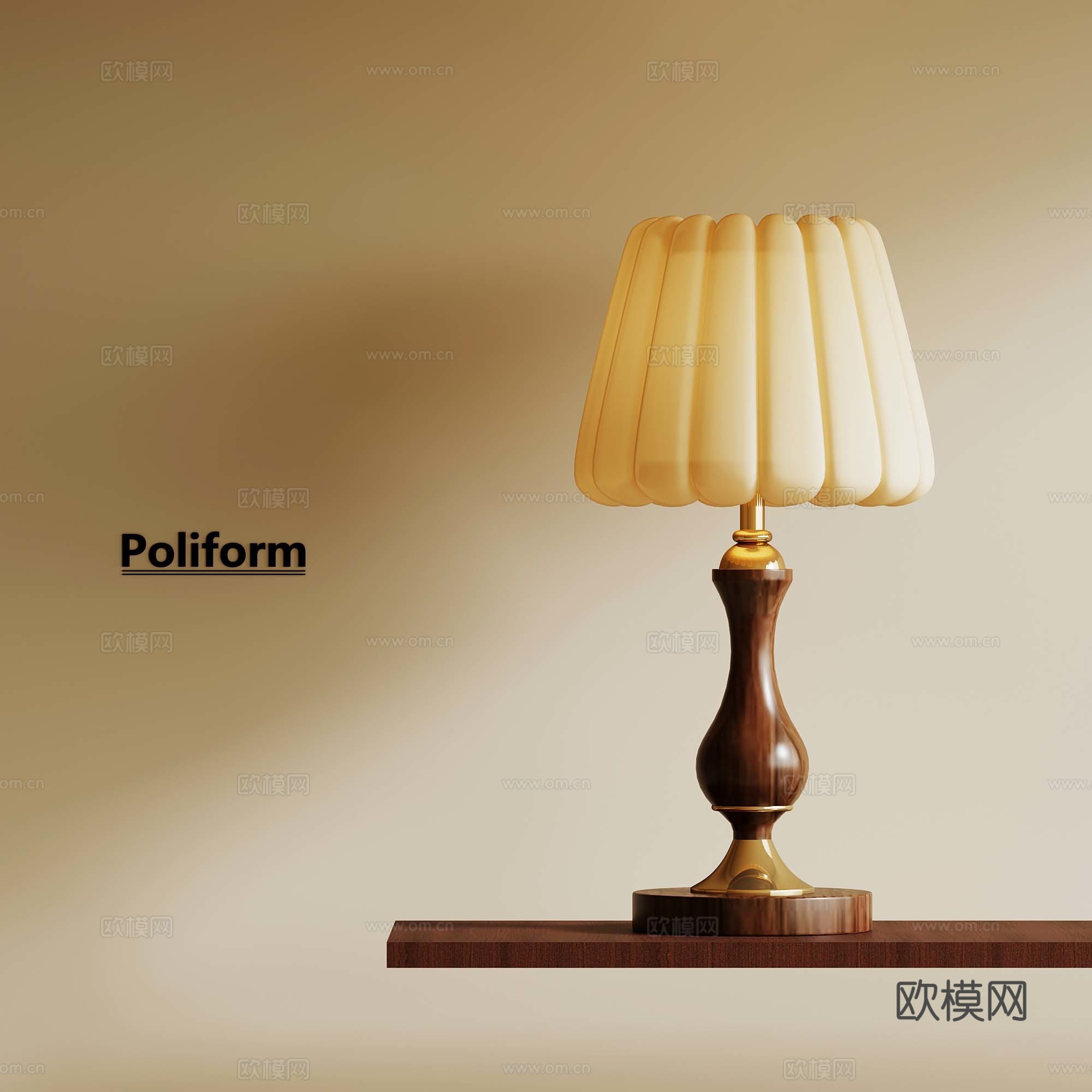 现代中古风台灯 法式台灯3d模型