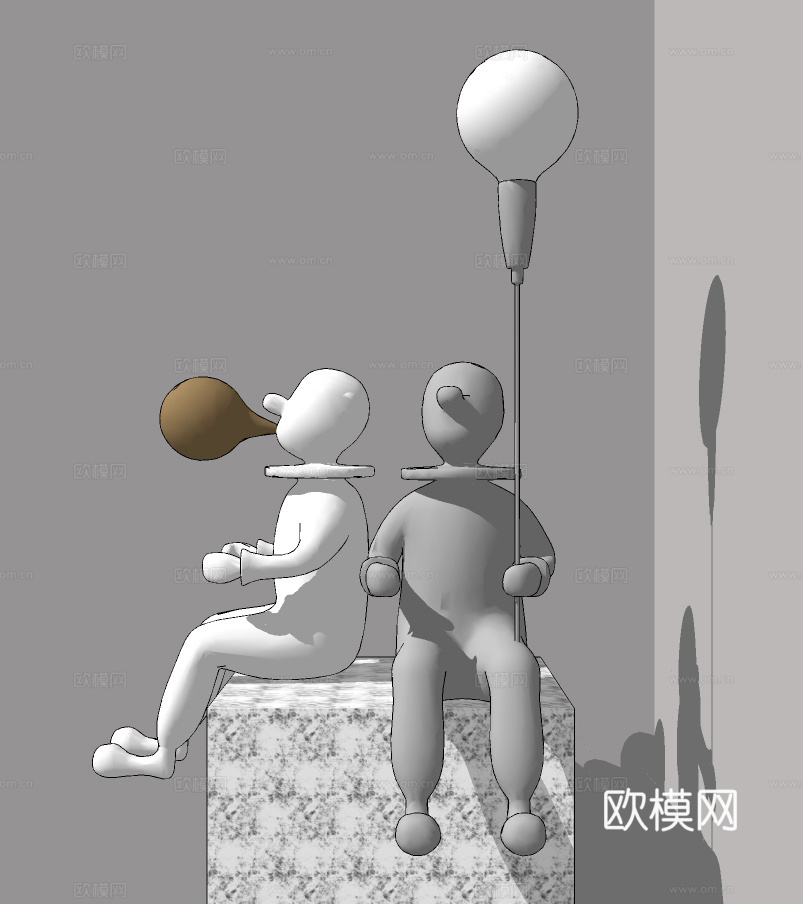 现代雕塑su模型