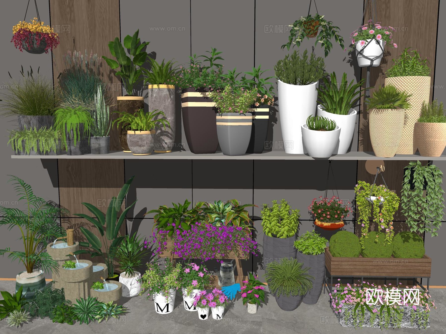 室内盆栽 景观植物 热带植物su模型下载
